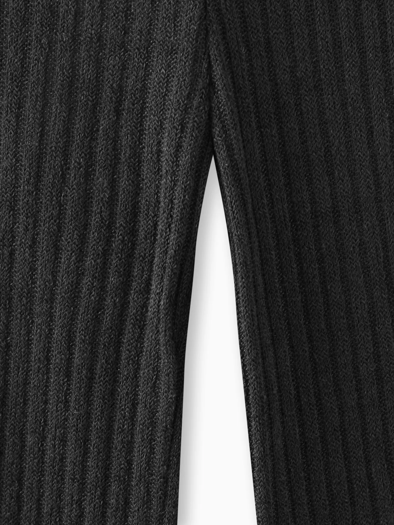 Noir - pantalon évasé côtelé de couleur unie pour petite fille - image 4