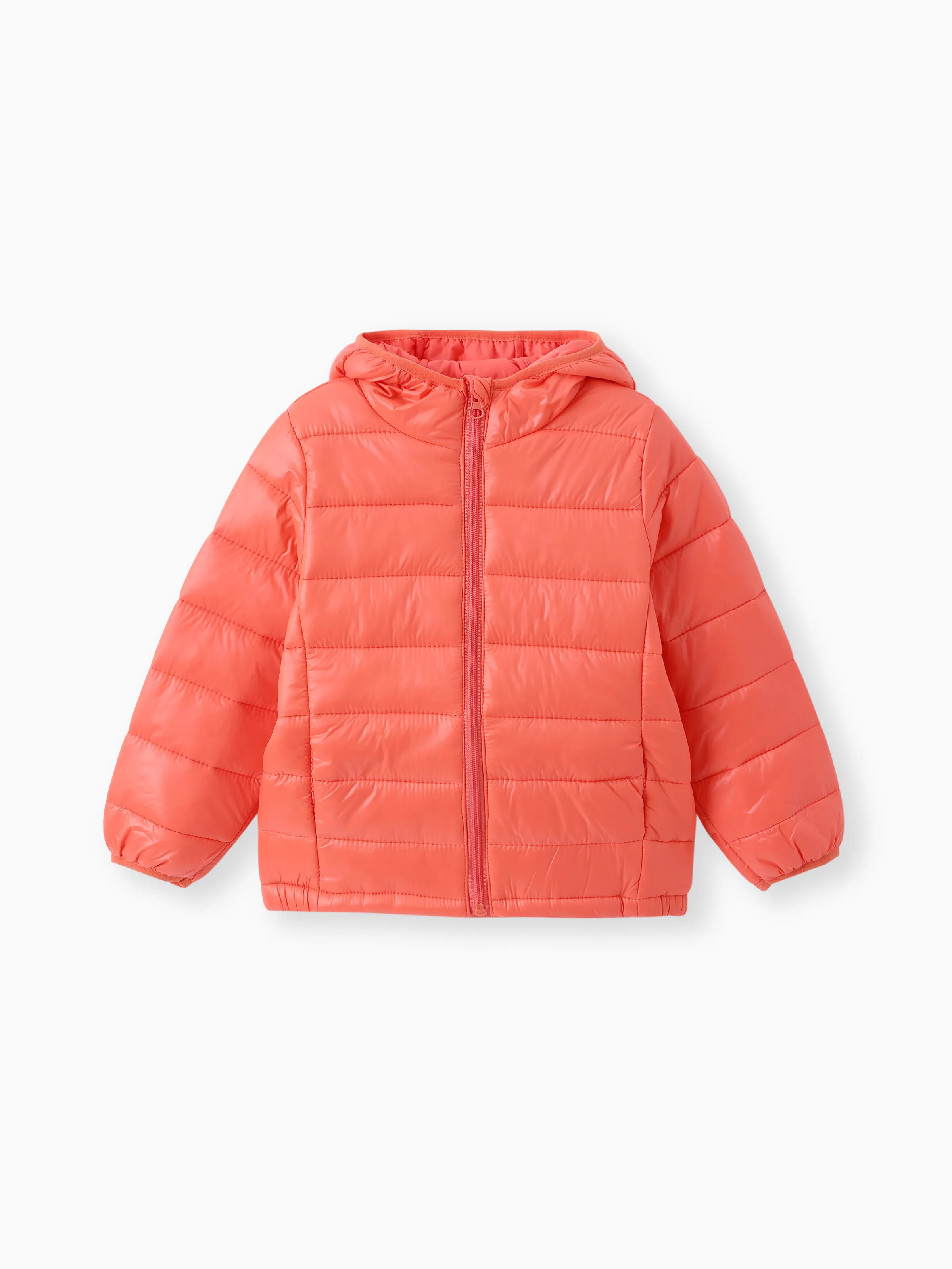 Kid Boy/Kid Girl Hooded Cotton-Padded Jacket Orange