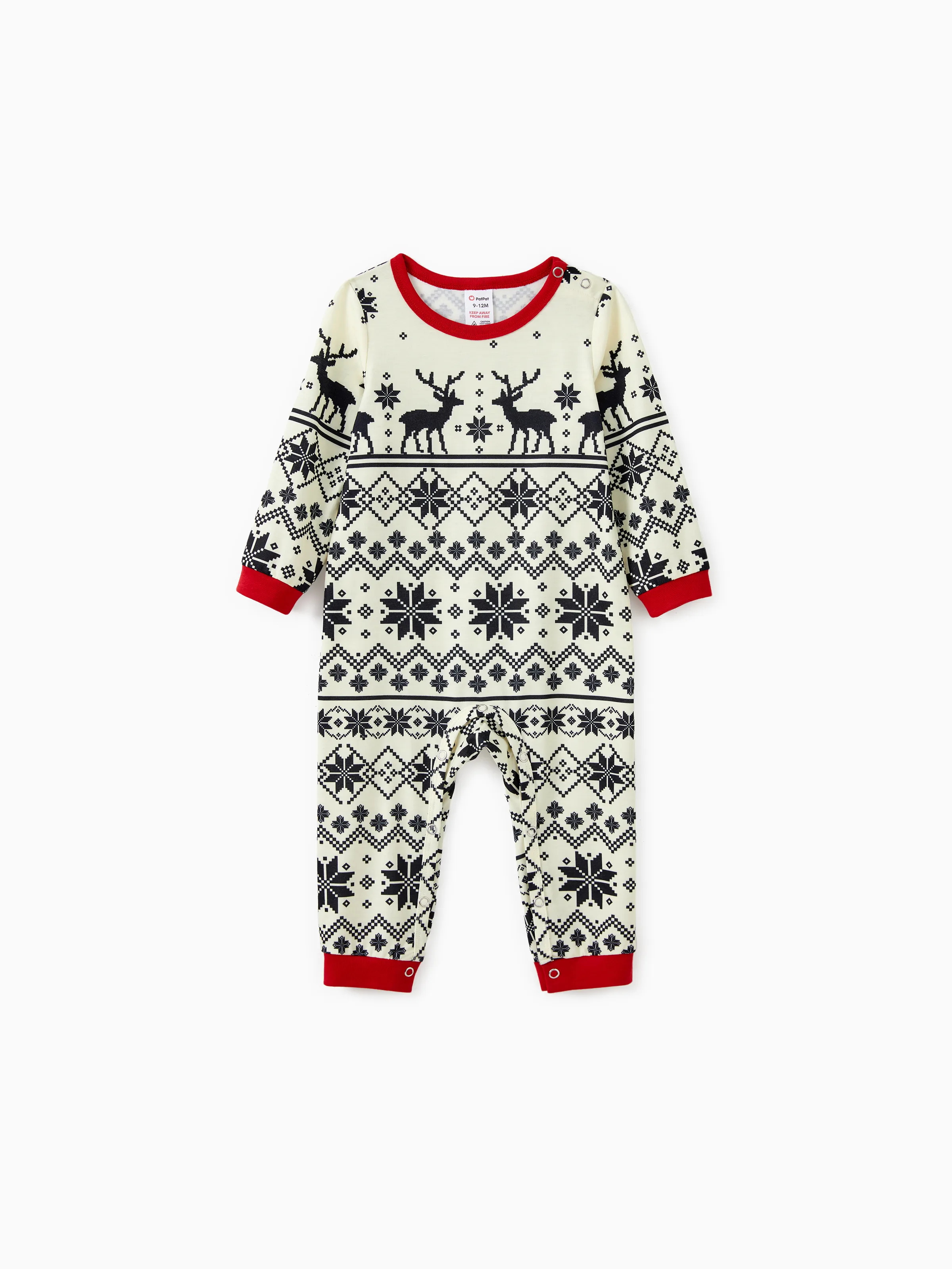 

Christmas Family Matching Snowflake/Reindeer Pattern Pajamas Sets with Pockets and Drawstring