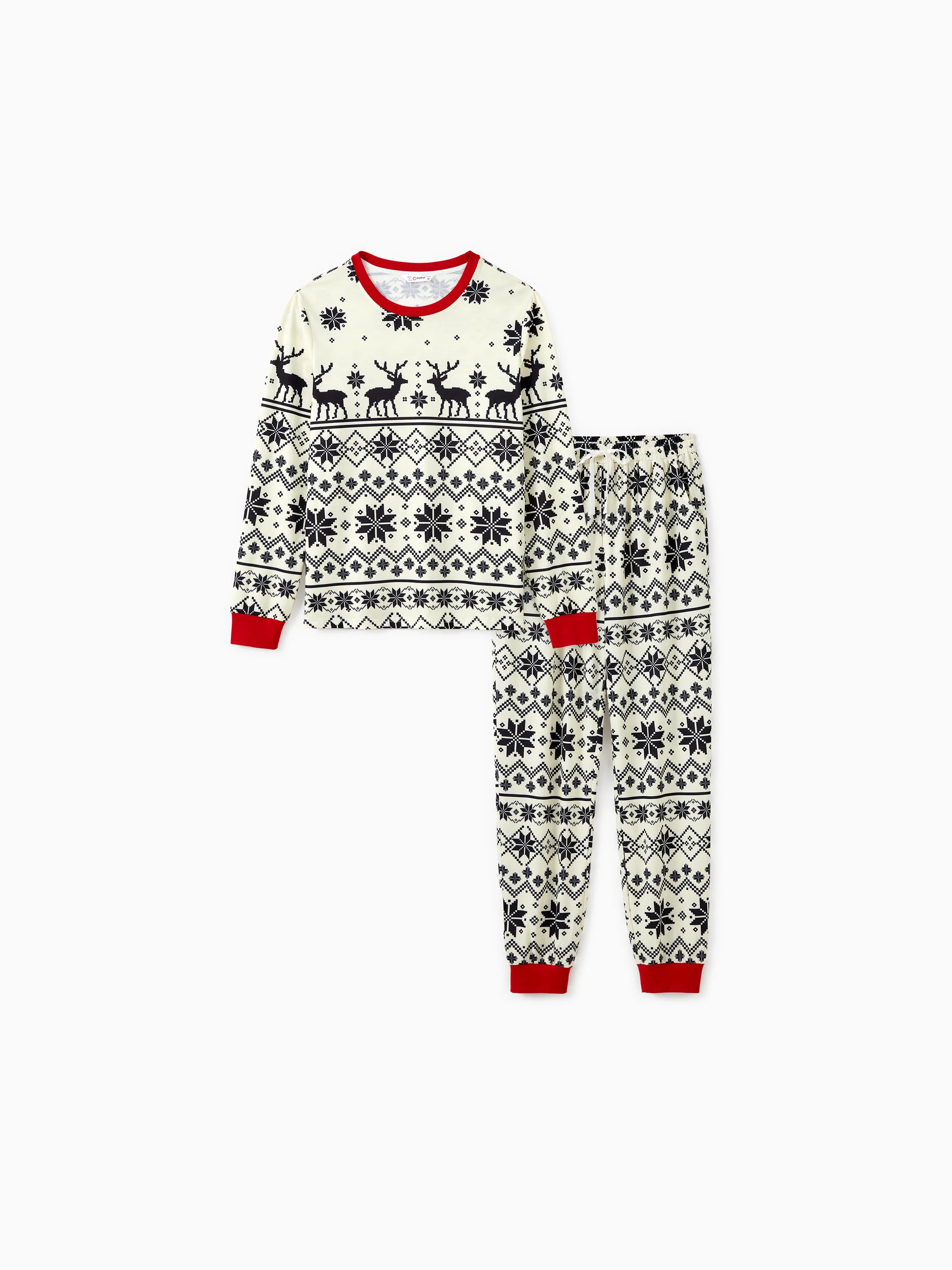 

Christmas Family Matching Snowflake/Reindeer Pattern Pajamas Sets with Pockets and Drawstring ( Flame Resistant )