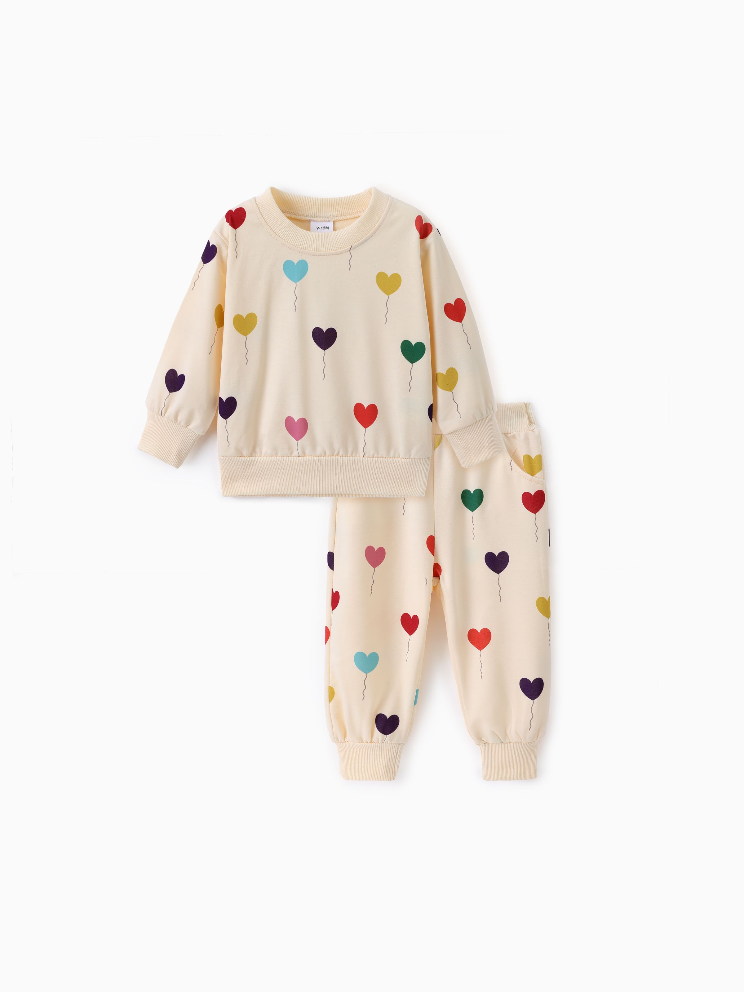 

Baby Girl 2pcs Balloon Print Sweatshirt and Sweatpants Set
