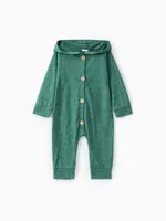 

Baby Boy/Girl Solid Hooded Jumpsuit