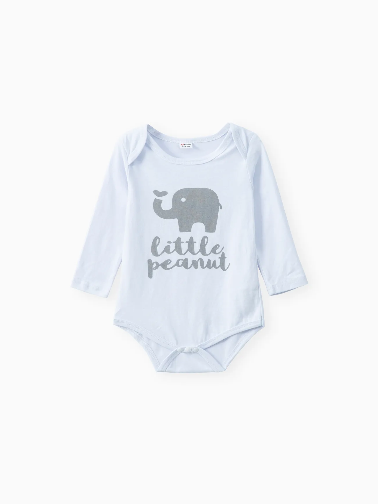 Multi-color - 3pcs Baby Boy/Girl 95% Cotton Long-sleeve Letter and Elephant Print Set - image 2