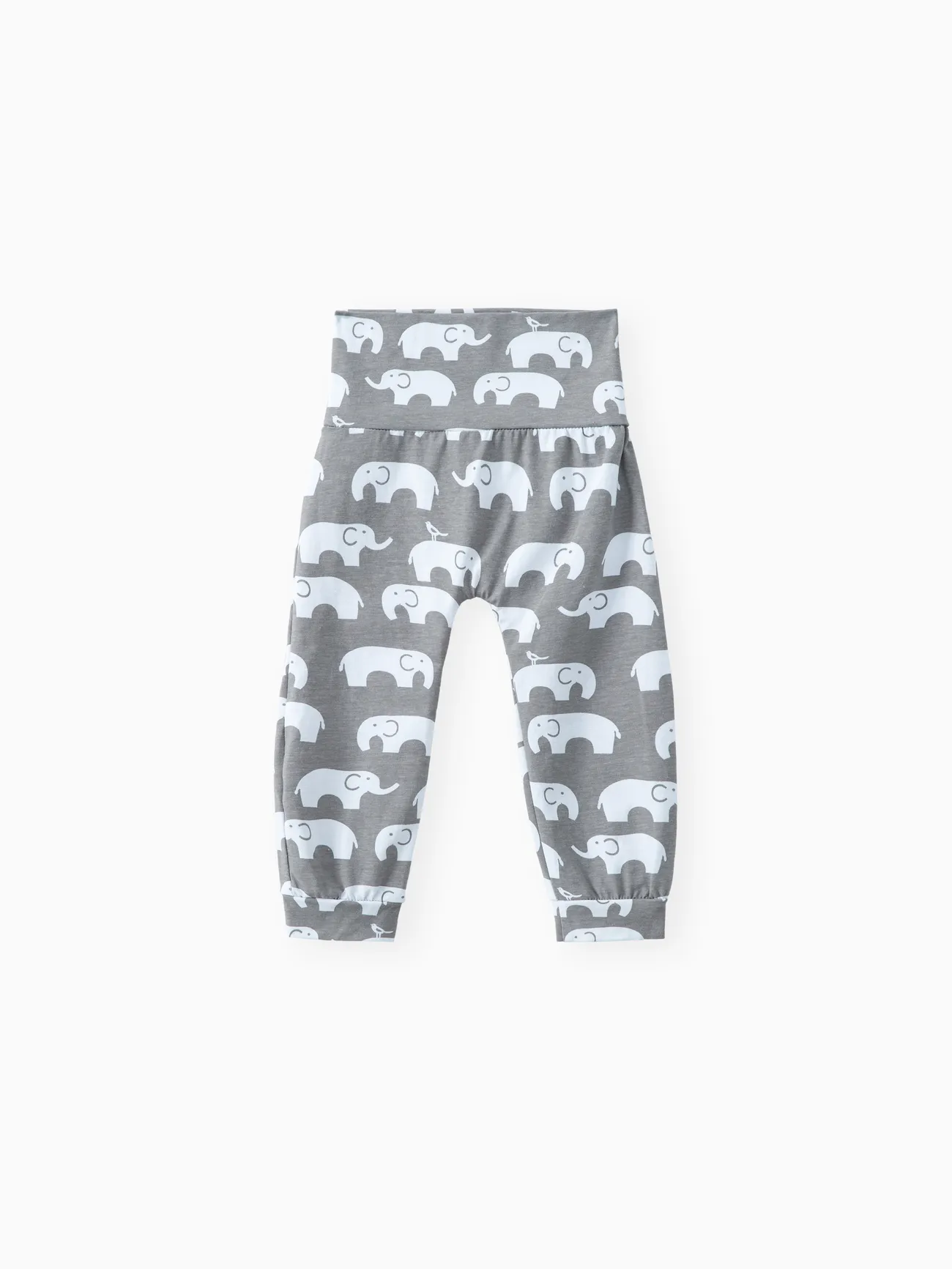 Multi-color - 3pcs Baby Boy/Girl 95% Cotton Long-sleeve Letter and Elephant Print Set - image 3