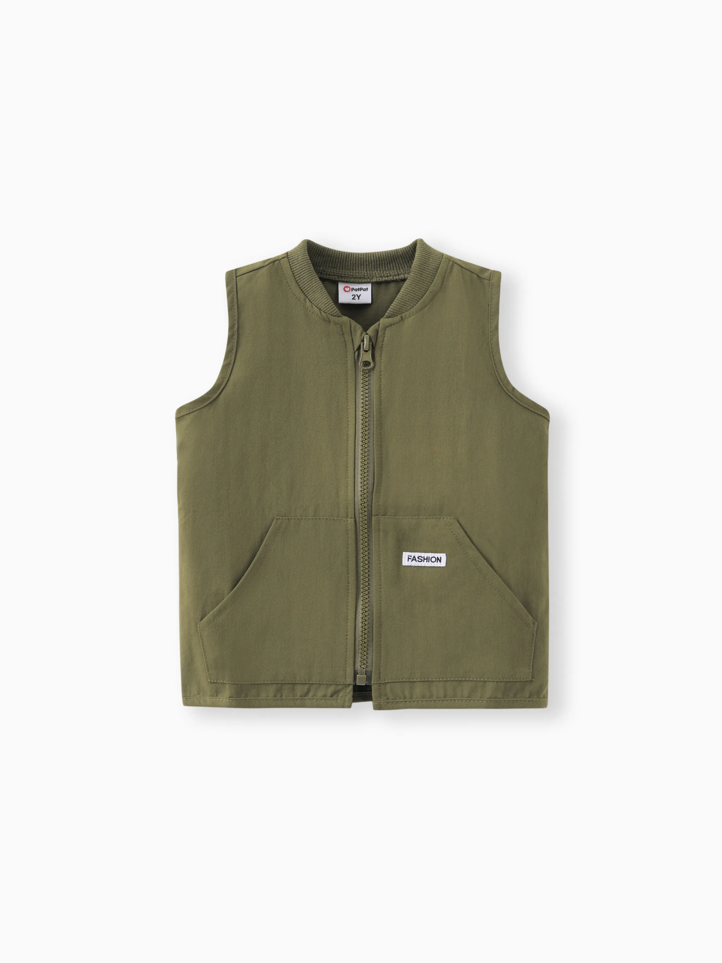 

Toddler Boy Solid Zipper Design Vest