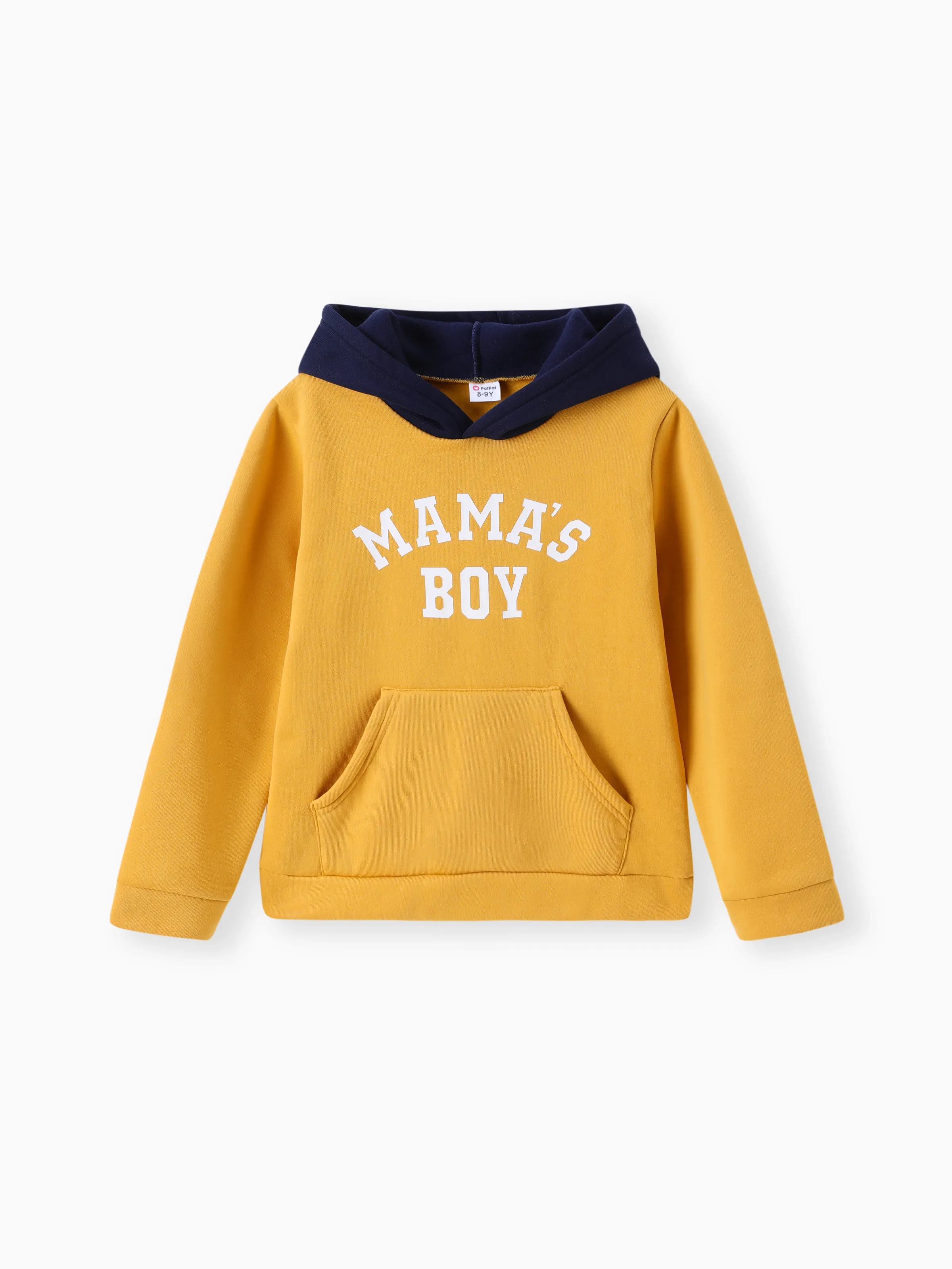 

Kid Boy Letter Print Colorblock Fleece Lined Hoodie Sweatshirt