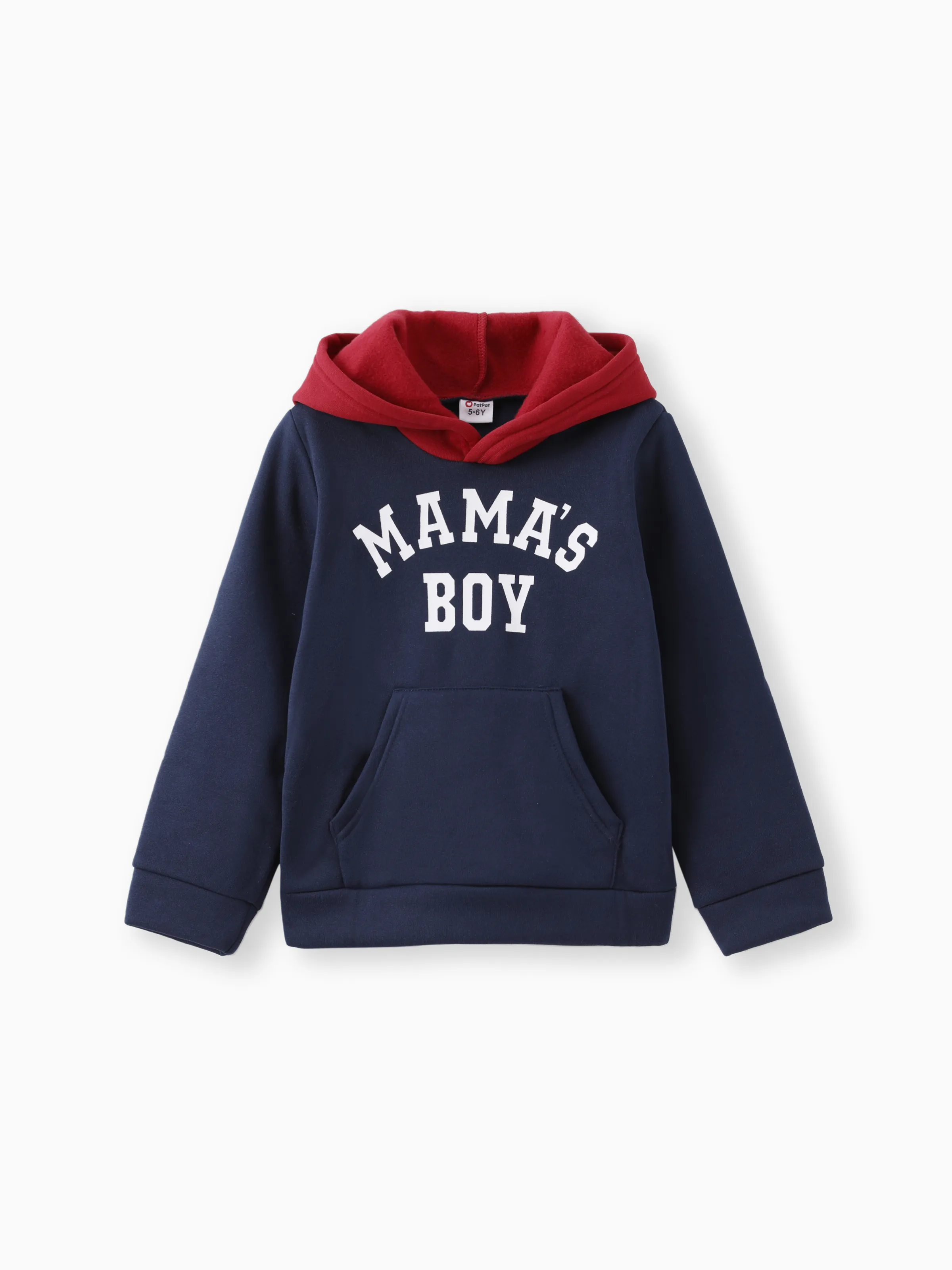 

Kid Boy Letter Print Colorblock Fleece Lined Hoodie Sweatshirt