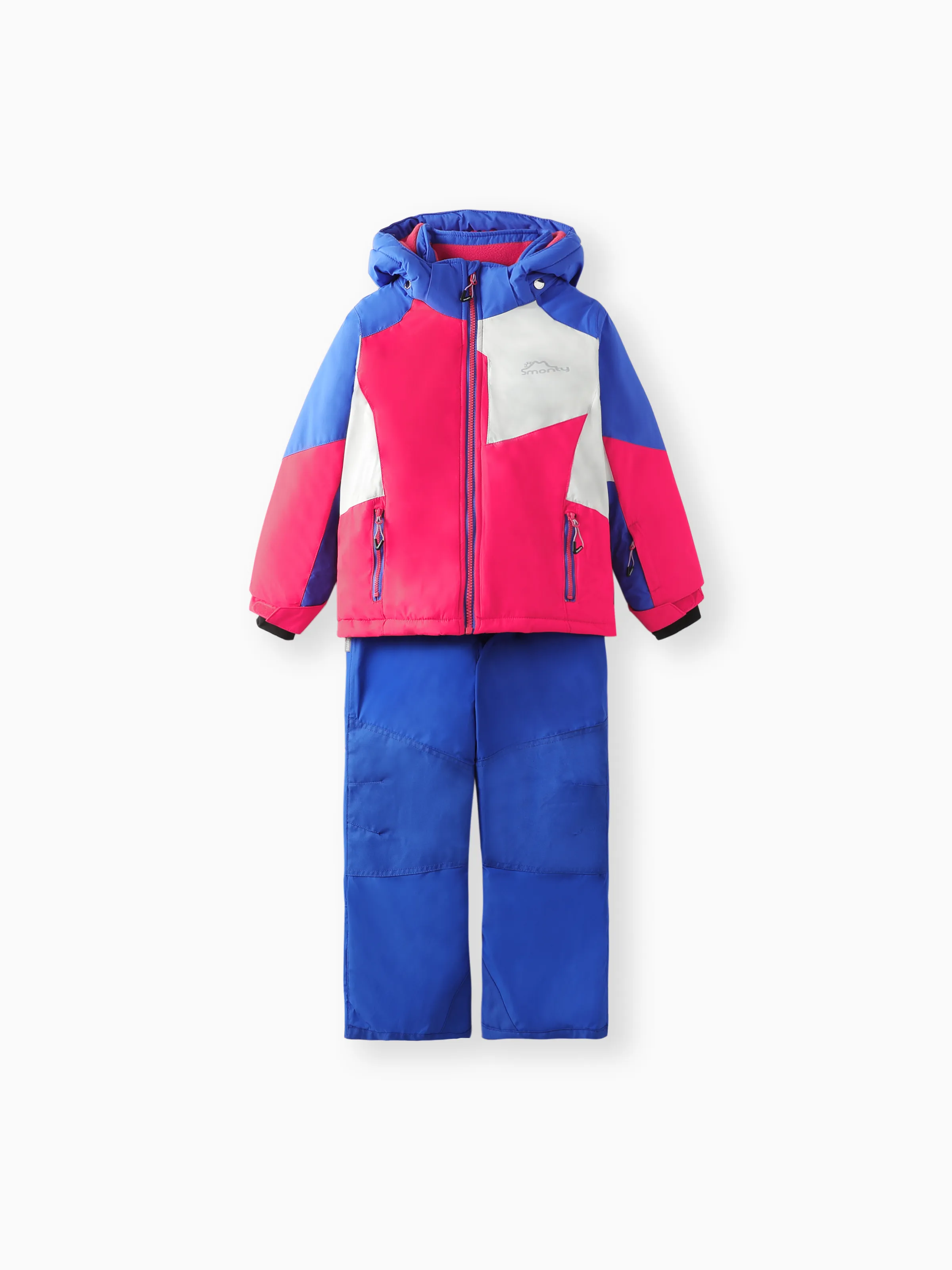 

2PCS Kid Girl Color Blocking Design Sporty Zipper Set