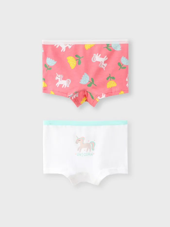 2-Pack Toddler/Kid Girl Animal-themed Cotton Fabric Stitching Underwear