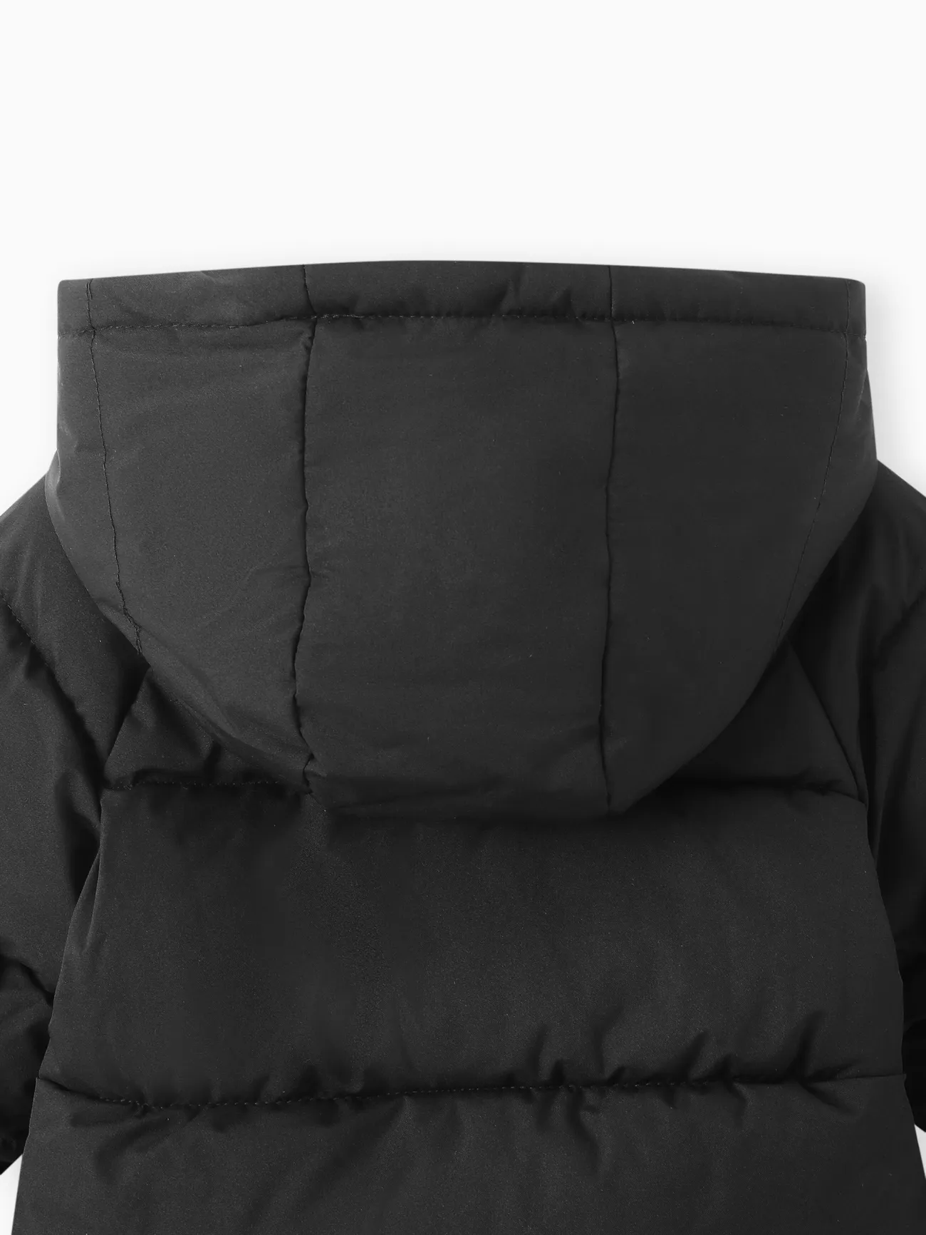 Noir - Tout-petit/Enfant Garçon/Fille Manteau veste longue rembourrée en coton à capuche - image 8
