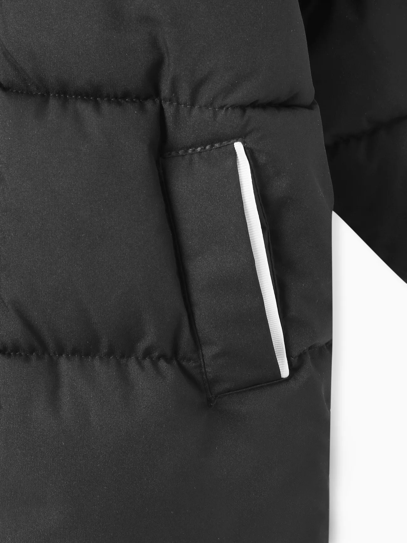 Noir - Tout-petit/Enfant Garçon/Fille Manteau veste longue rembourrée en coton à capuche - image 7