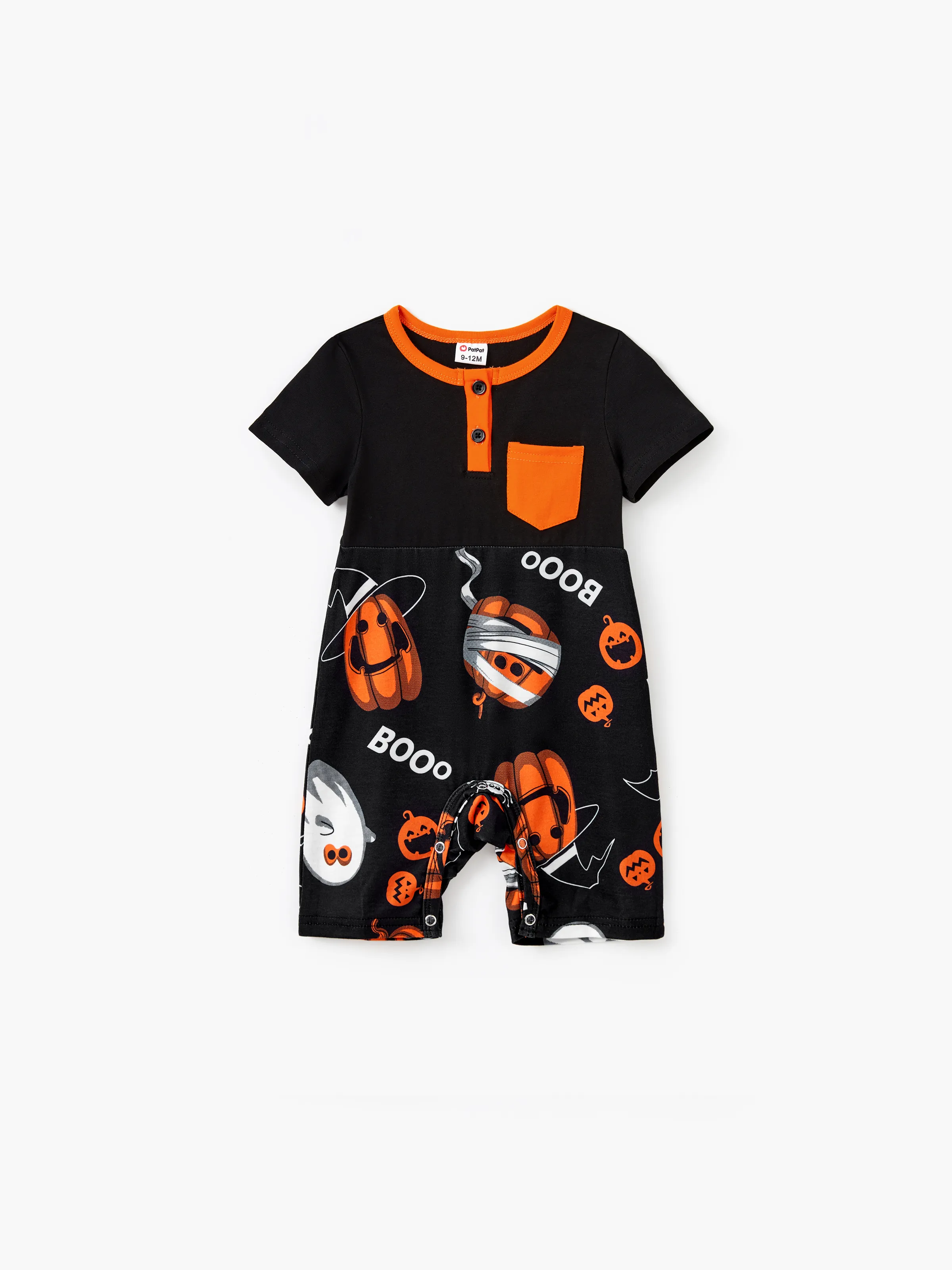 

Halloween Family Matching Sets Allover Pumpkin Ghost Spiderweb Pattern Polo Shirt or Ruched Sleeveless Dress