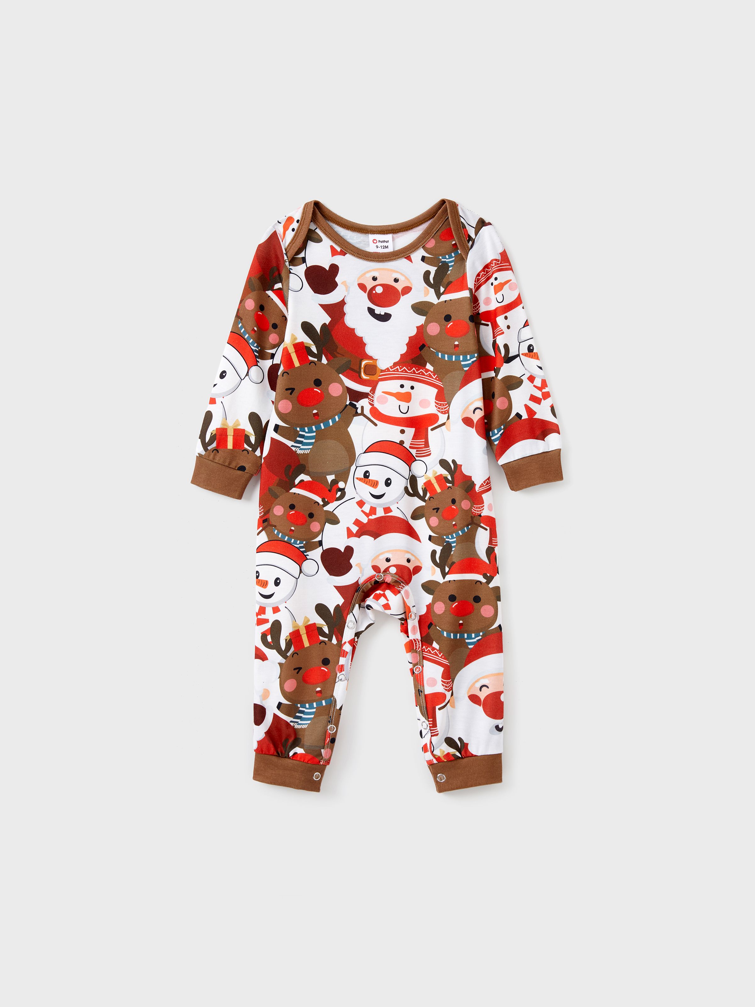 

Christmas Family Matching Raglan Sleeves Red Nose Reindeer Pajamas Sets with Drawstring and Pockets