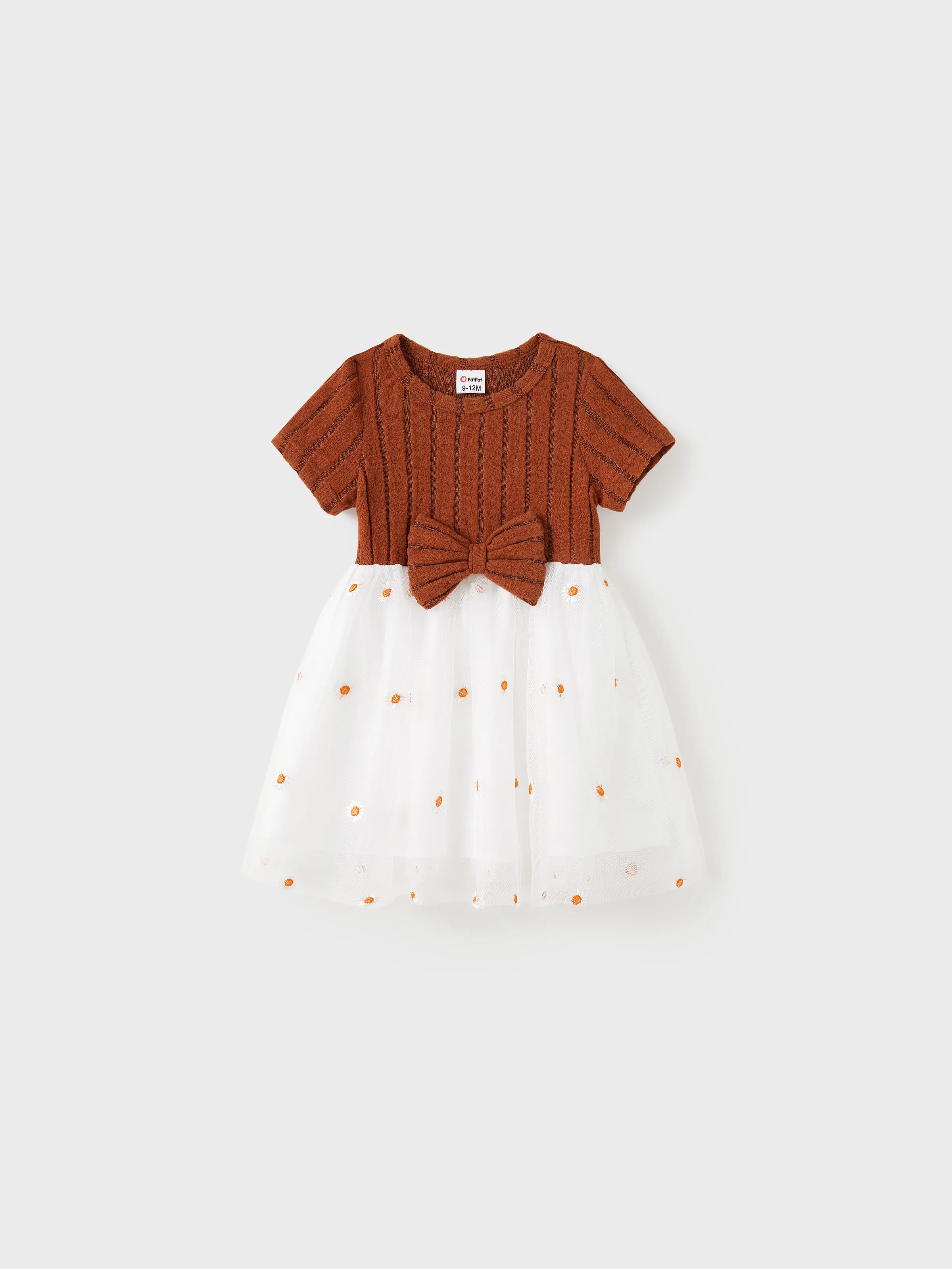 

Family Matching Sets Caramel Color Tee or Ribbed Body-con Dress or Embroidered Tulle Dress
