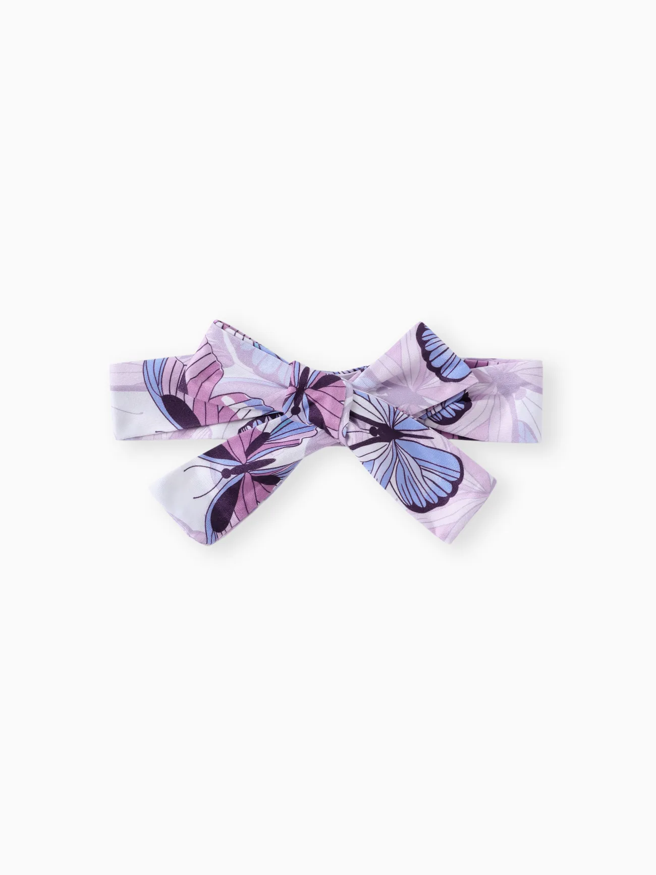 Purple - 3pcs Baby Girl Ribbed Romper & Belted Shorts & Headband Set - image 4