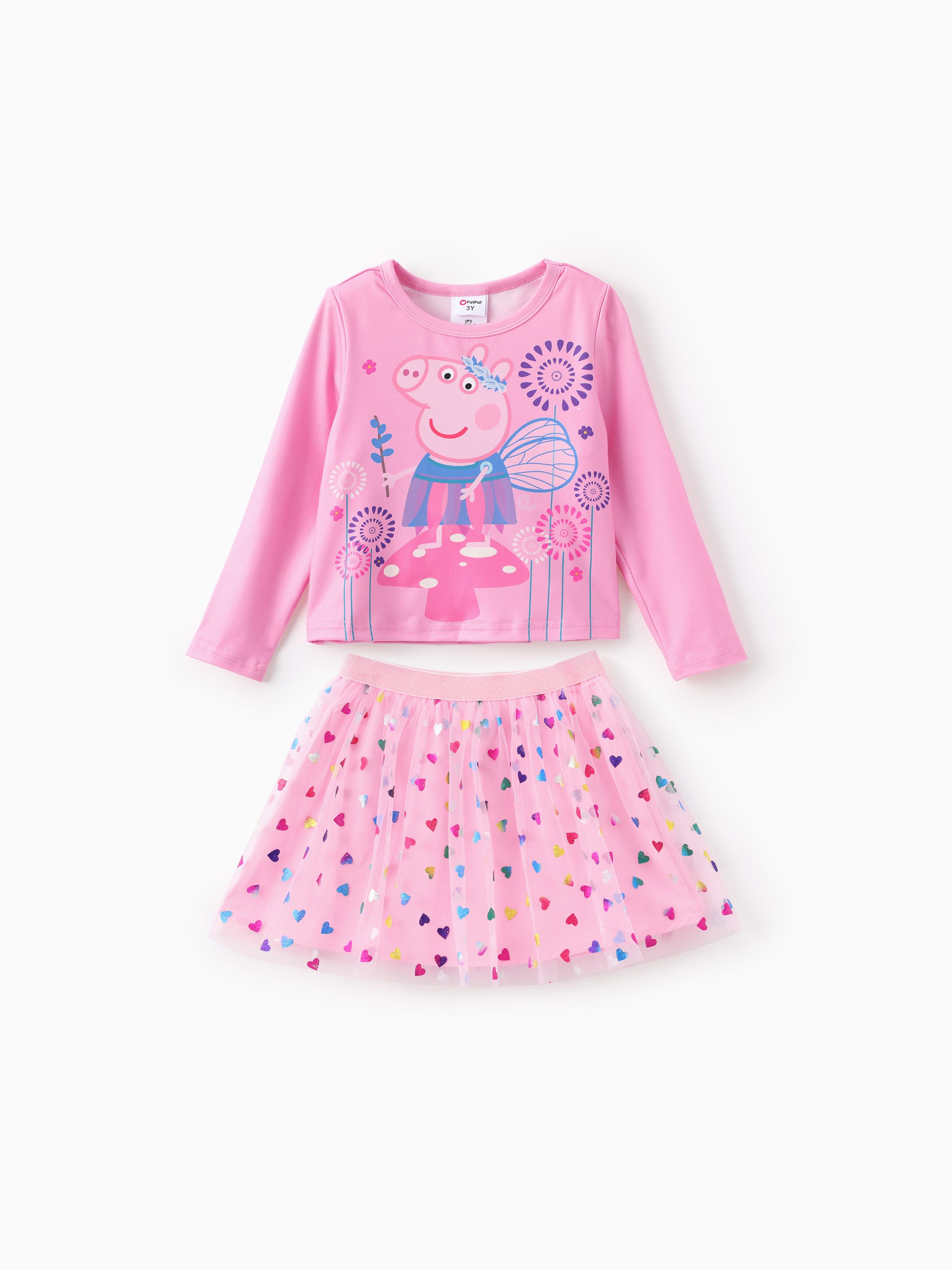 

Peppa Pig Toddler Girl 2pcs T-shirt with Sequin Skirt Set