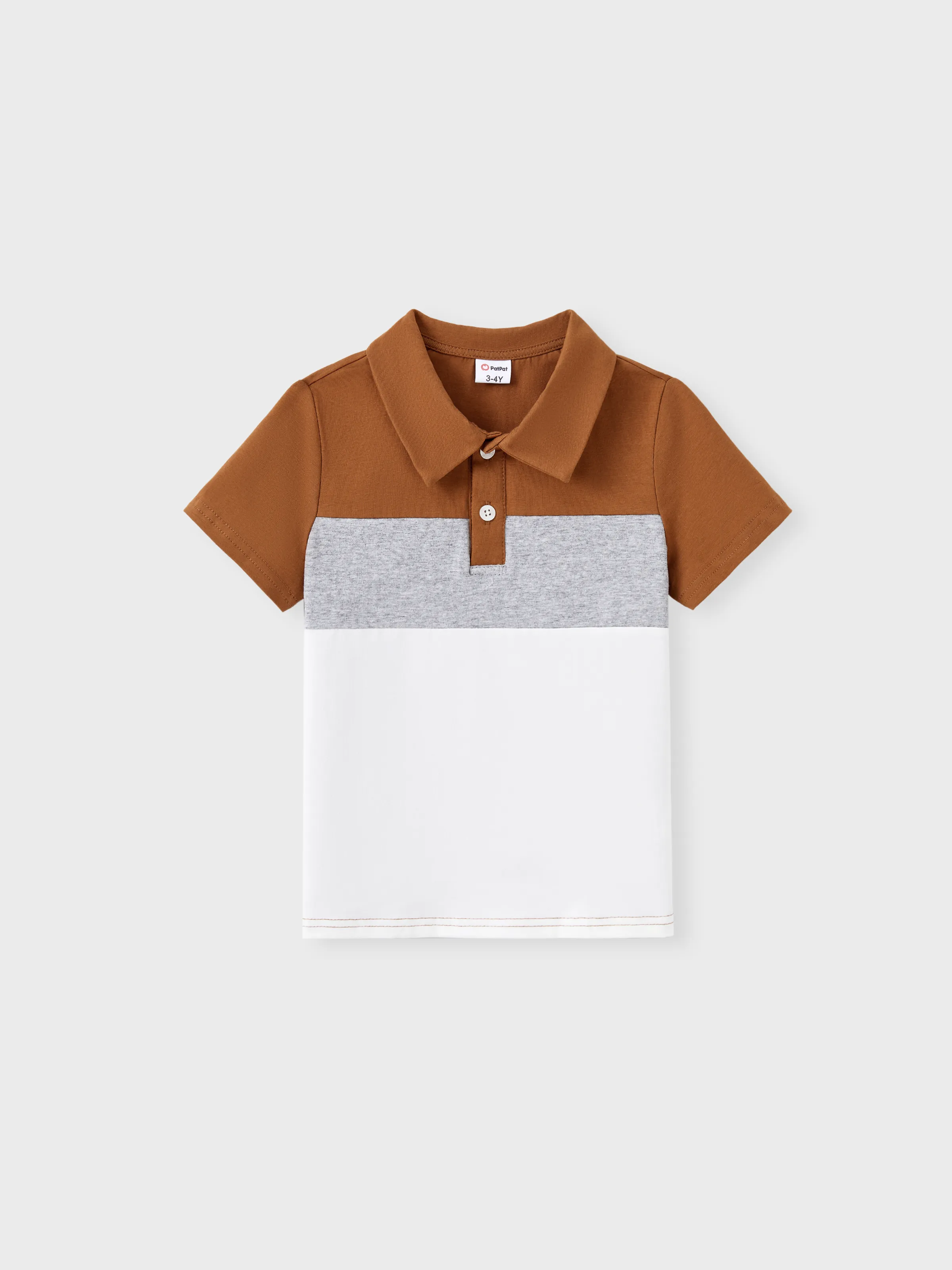 

Family Matching Sets Color Block Polo Shirt or Brown Ditsy Floral Drawstring Tie Neck Dress