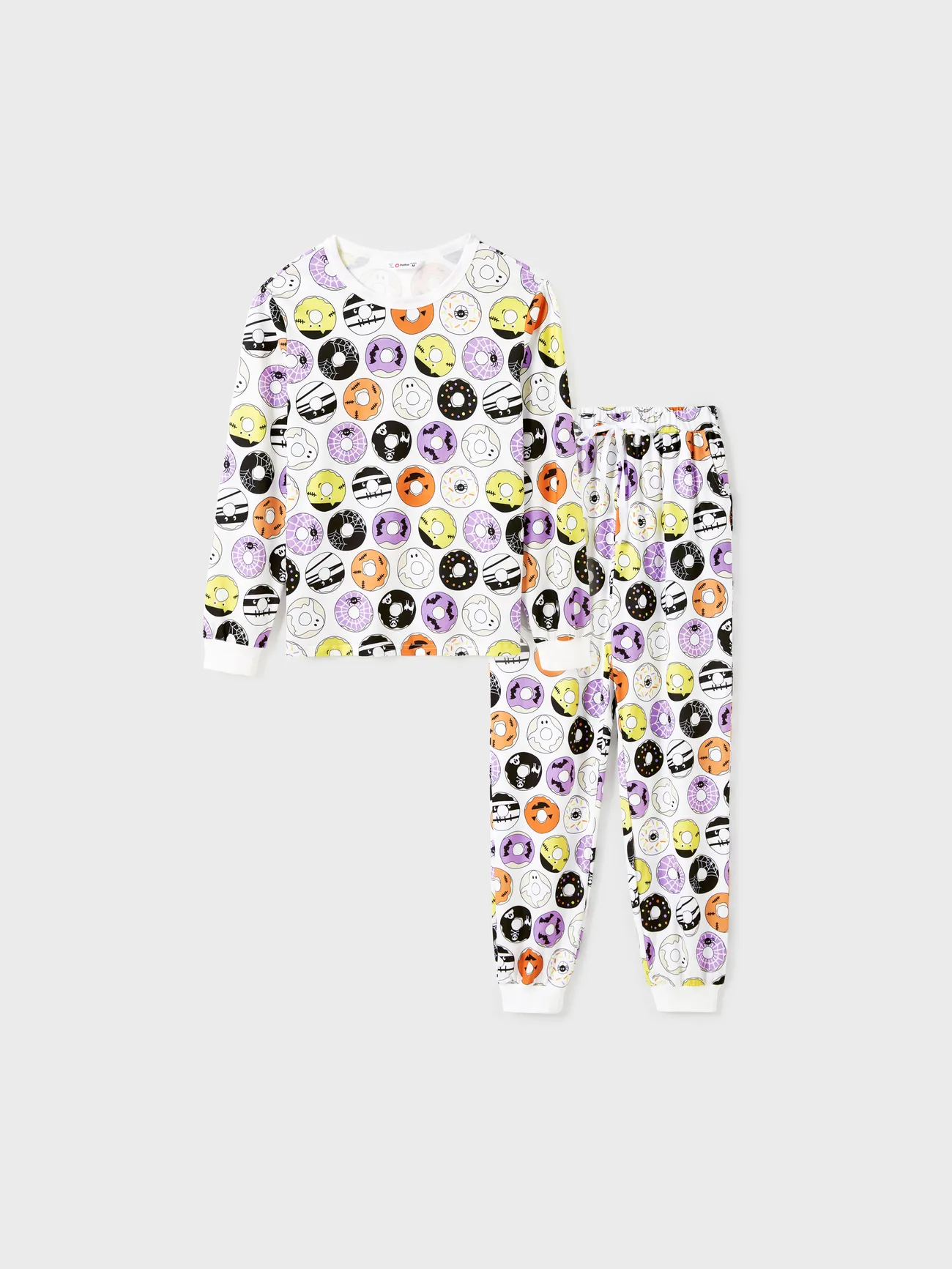 

Halloween Family Matching Allover Spooky Donuts Pattern Pockets Pajamas Sets