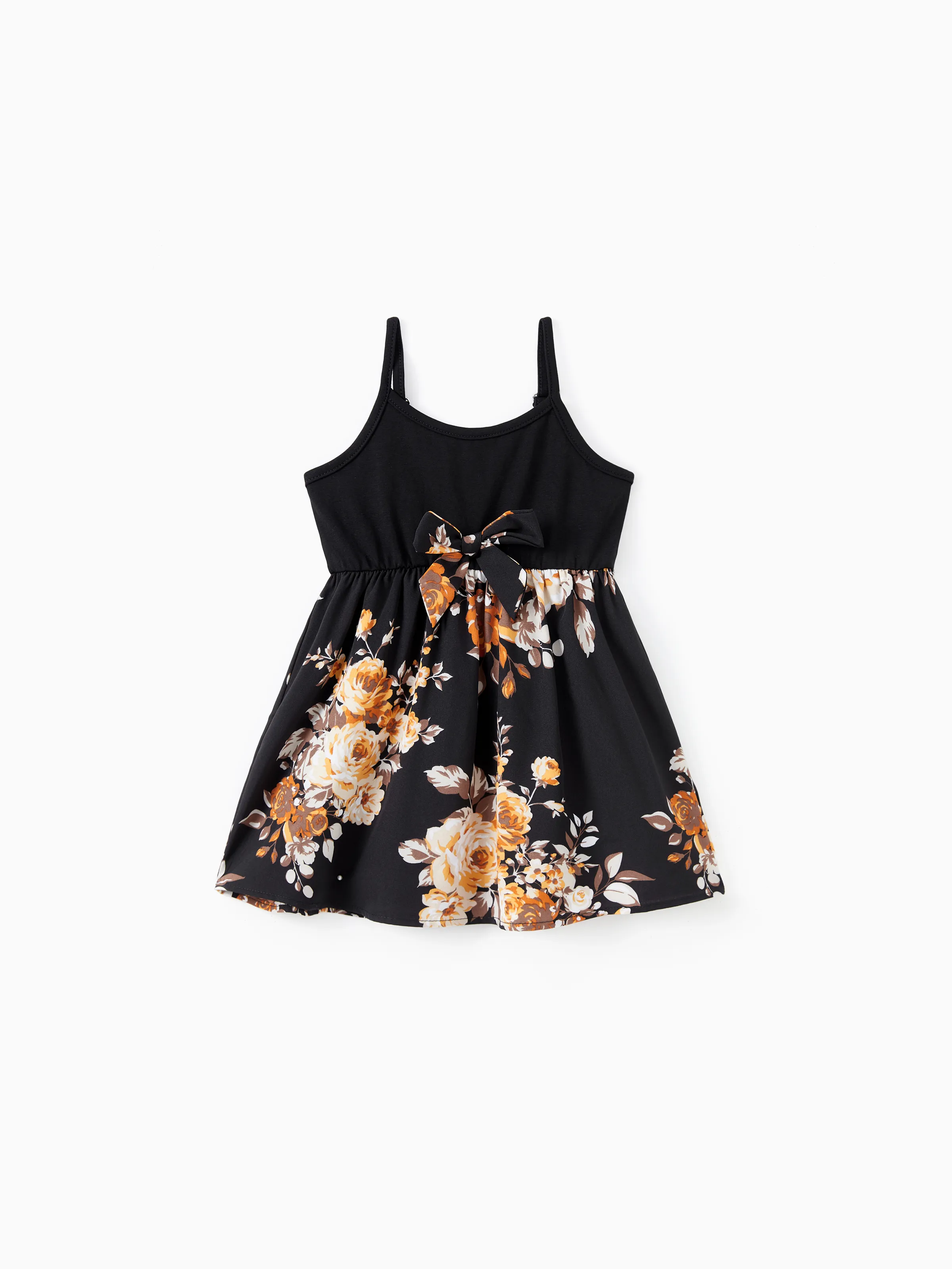 

Family Matching Sets Color Block Tee or Cami Top Flower Floral Bottom Strap Dress