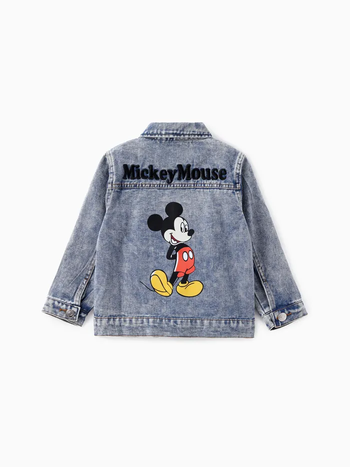 Disney Mickey and Friends Niño Pequeño Niña/Niño 1pc Chaqueta de Letras Bordada de Algodón Denim Clásico