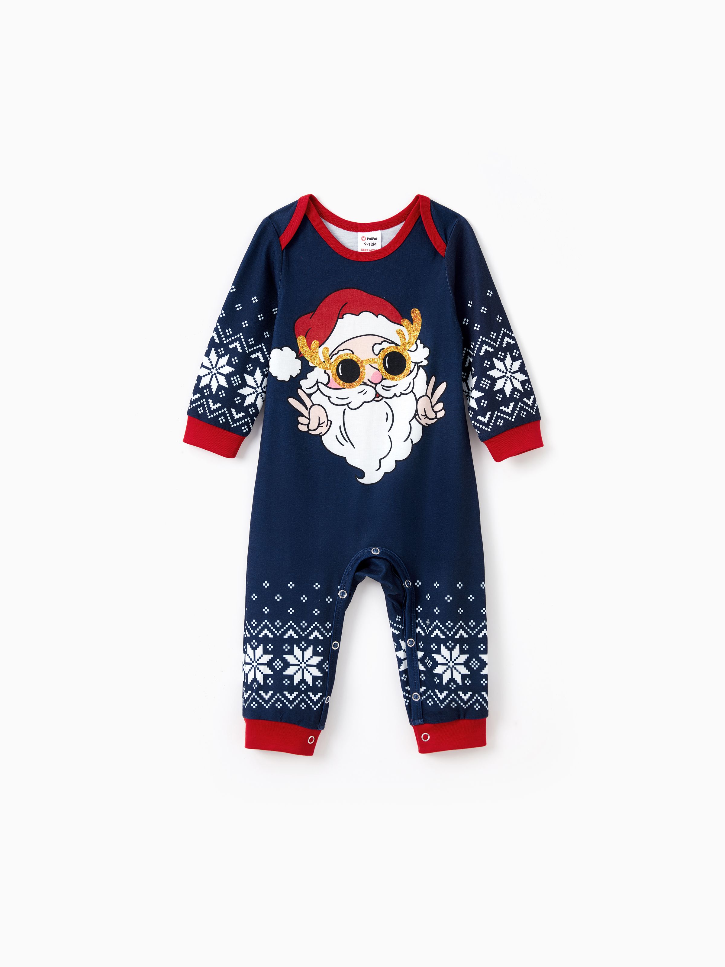 

Christmas Family Matching Funny Santa Wearing Sunglasses Graphic Pajamas Sets (Flame Resistant)