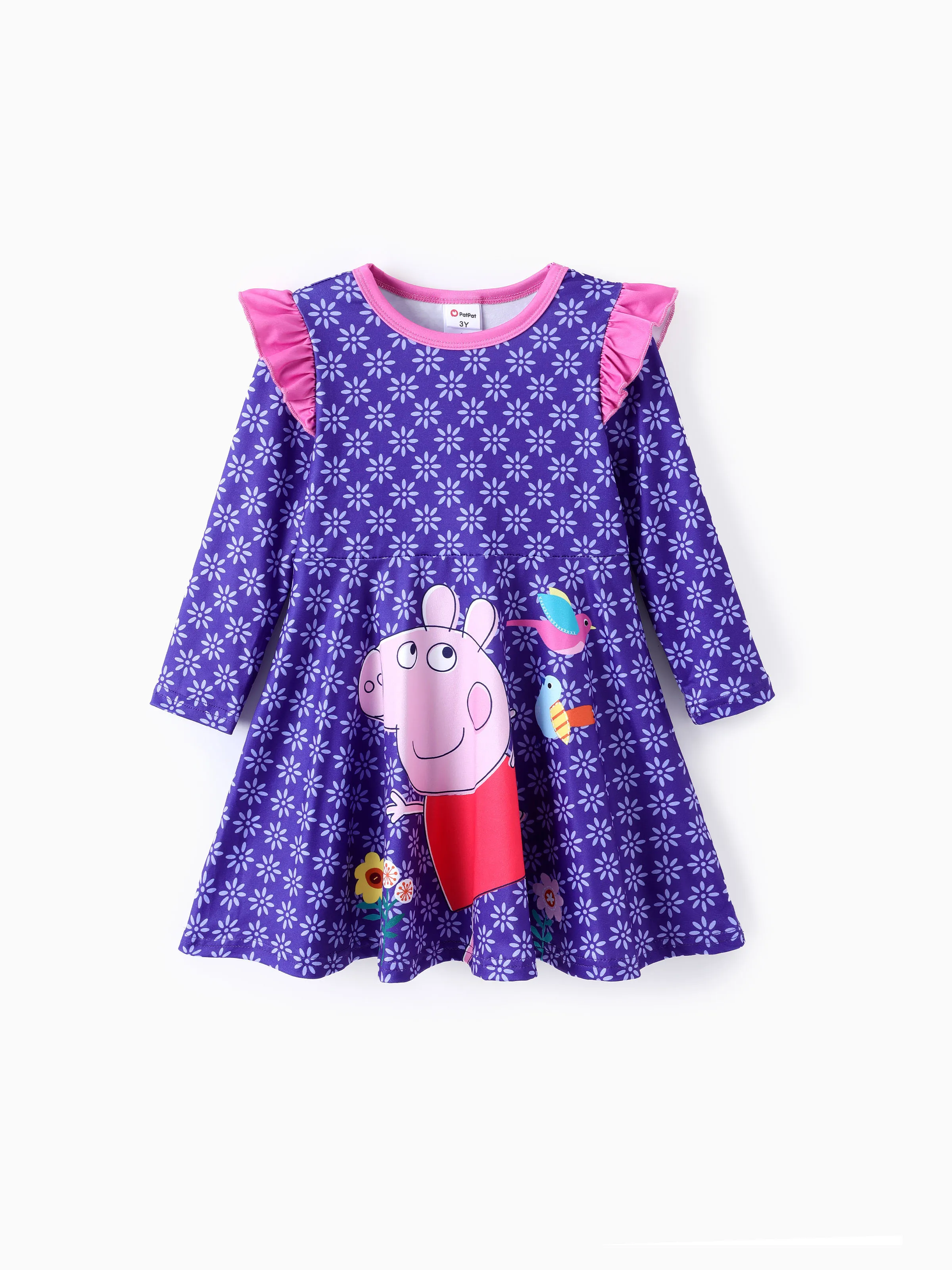 

Peppa Pig Toddler Girl 1pc Floral Flutter-sleeve Dress