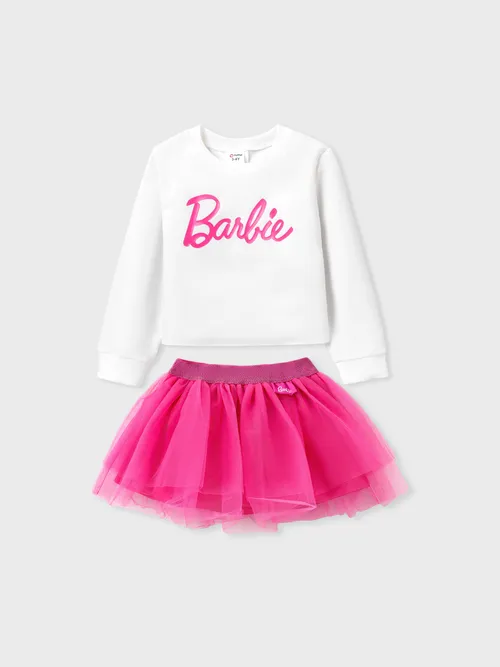 Barbie Toddler Girl 1pc Long-sleeve T-shirt or Tulle Skirt Set