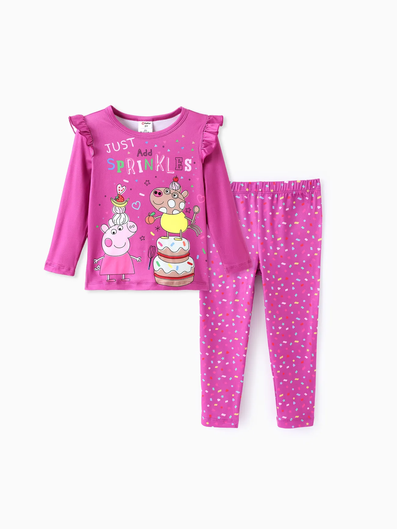 

Peppa Pig Toddler Girl 2pcs Floral Polka Flutter Long-sleeve T-shirt with Leggings Set