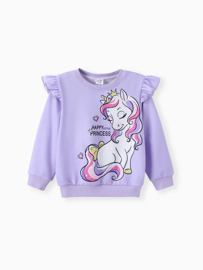 Toddler Girl Childlike Unicorn Print Sweatshirt