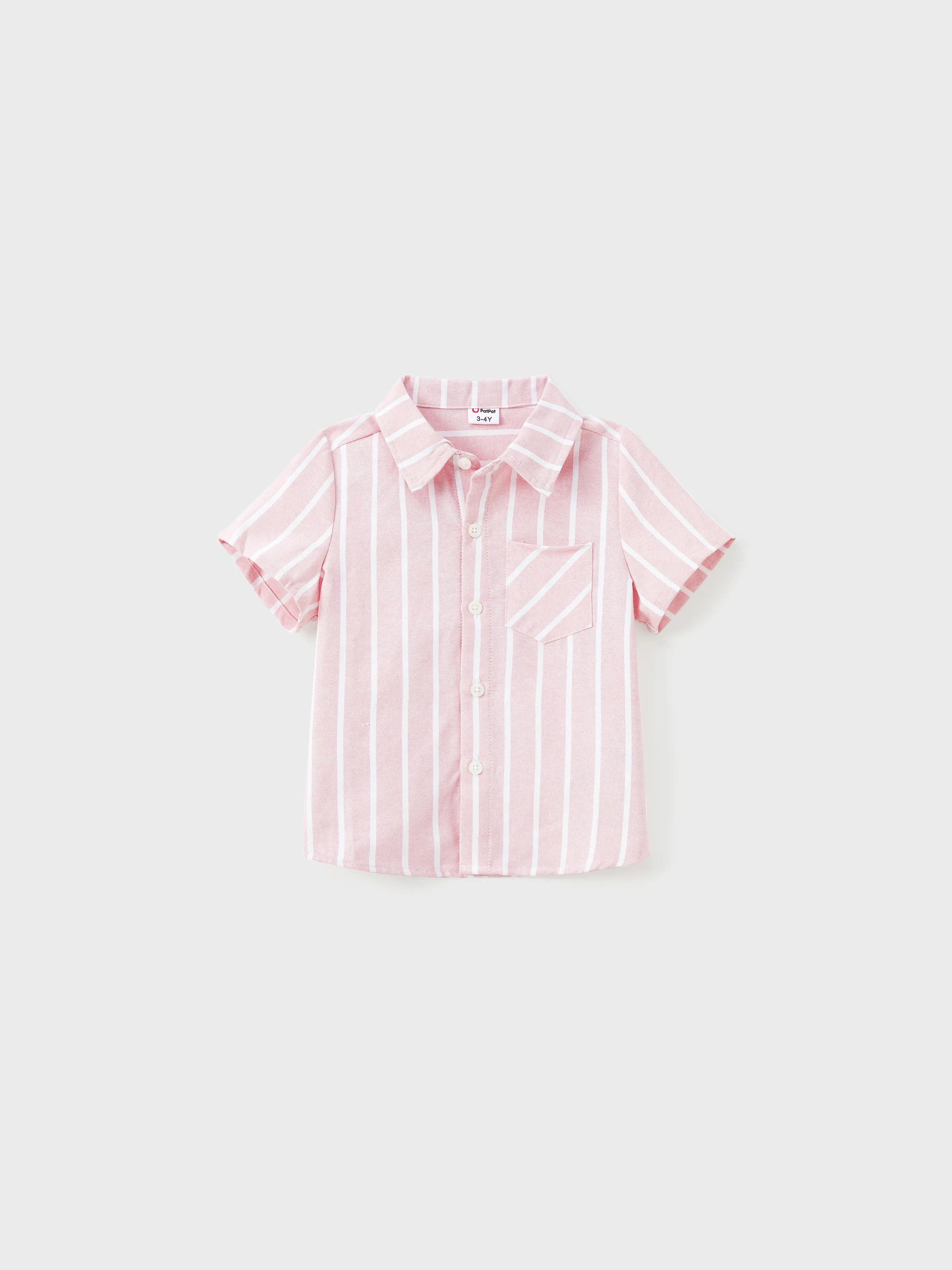 

Family Matching Sets Light Pink Striped Shirt or Belted Button Co-ord Set With Pockets