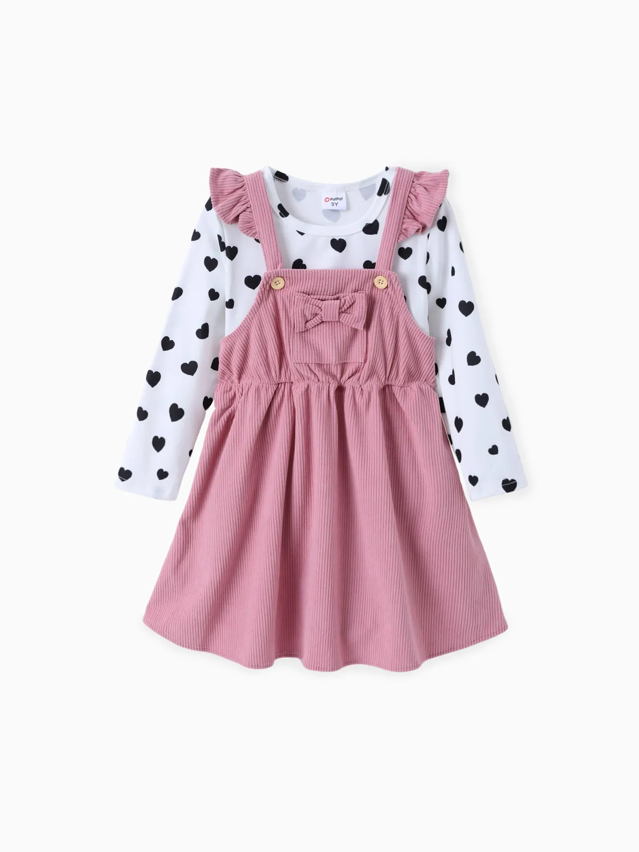 Toddler Girl 2pcs Polka Dot Tee e Dress Set generale