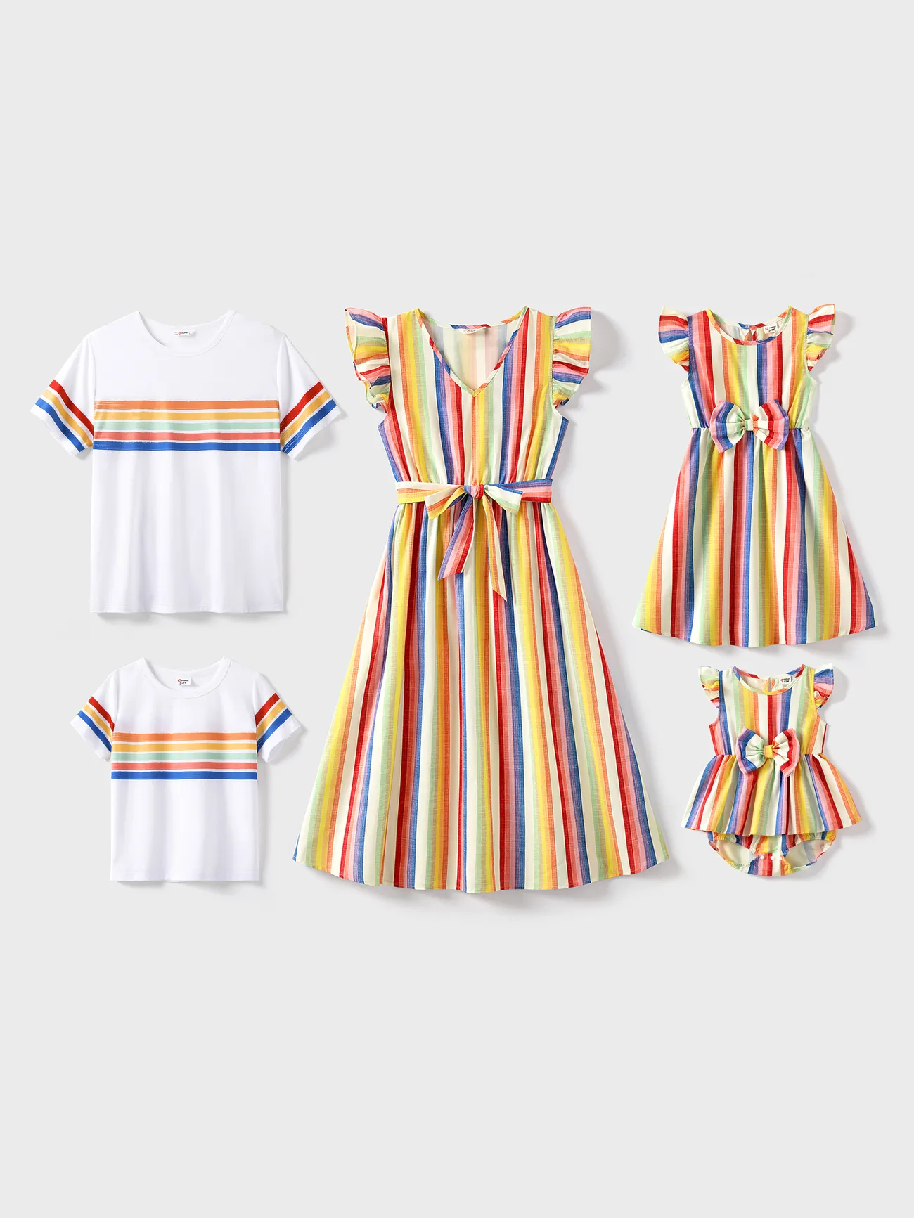 New Colorful Striped Short-Sleeved Dress New Colorful Striped Short-Sleeved Dress