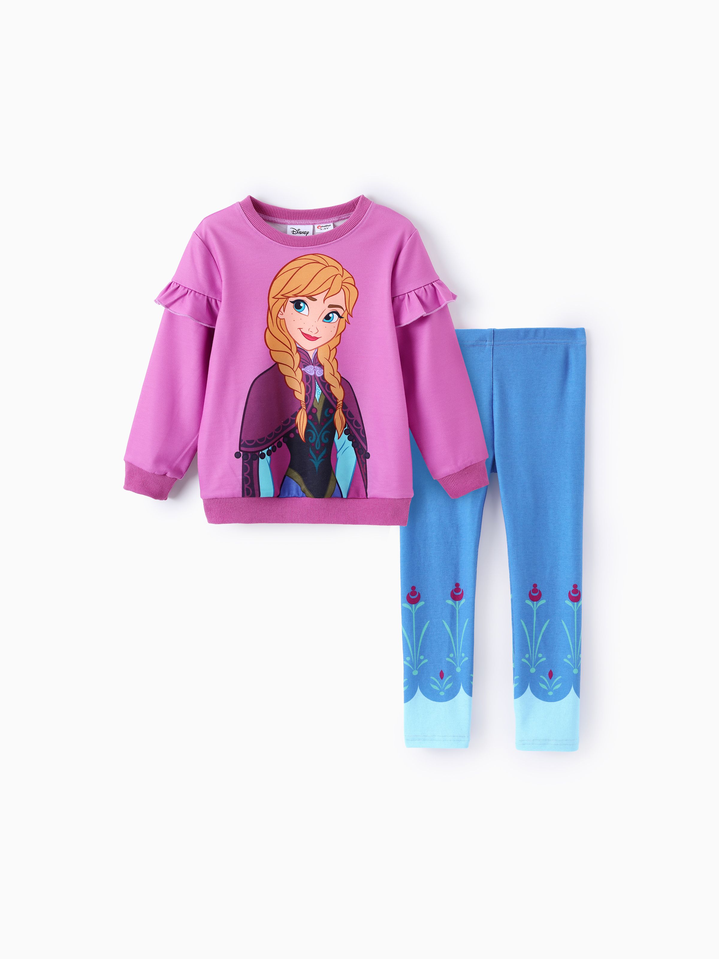 

Disney Frozen Toddler Girls Elsa 2pcs Floral Flutter-sleeve Sweatshirt with Leggings Set