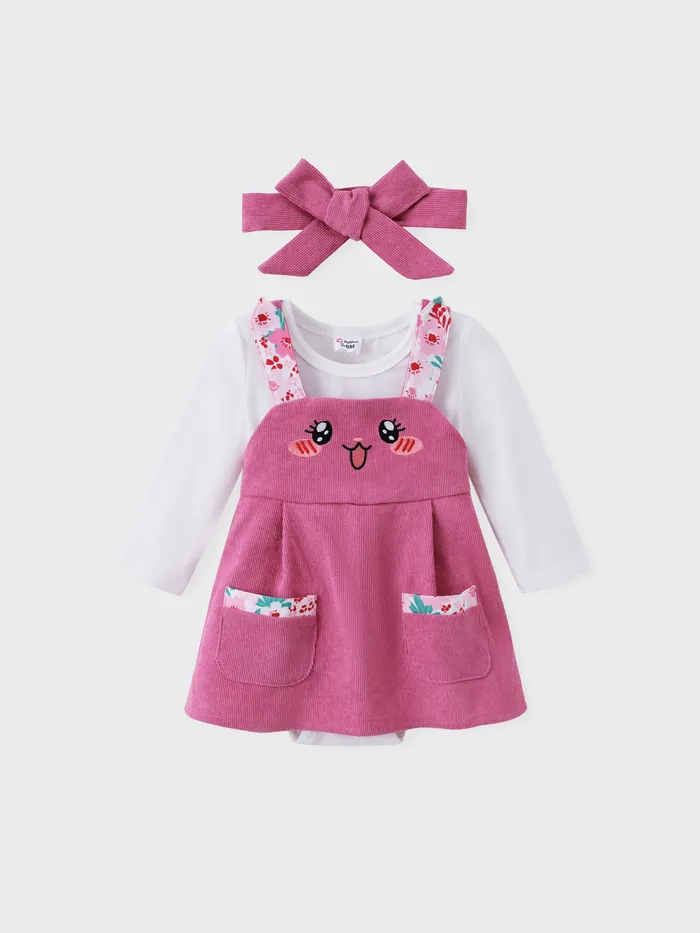 Baby Girl 2pcs Childlike Pagliaccetto e Vestito Complessivo con Set Fascia