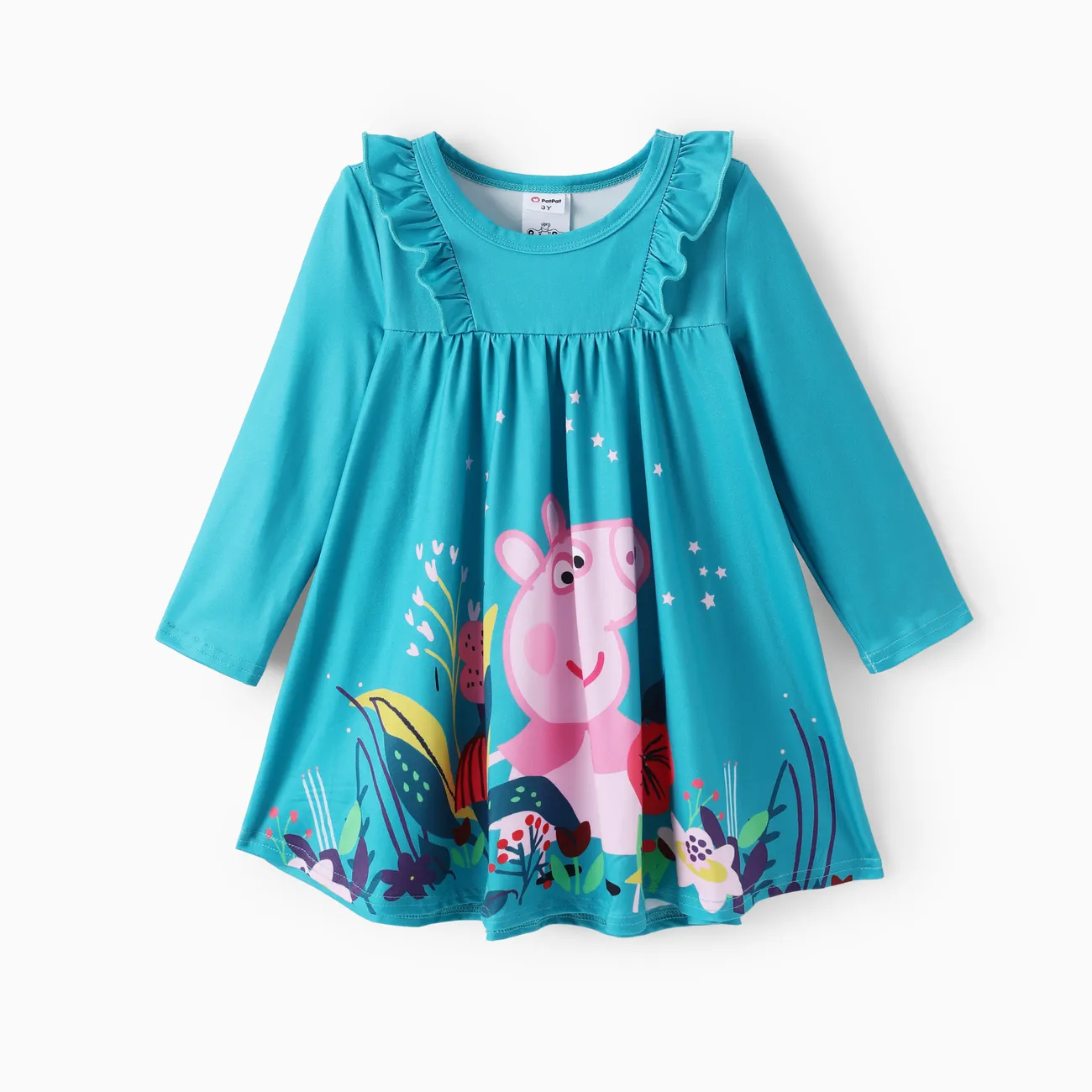 Peppa Pig Toddler Girl 1pc Unicorn Floral Flutter Long-sleeve Dress