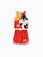 

Looney Tunes 2pcs Toddler Girls Sporty Character Print Tank Top&Shorts Set