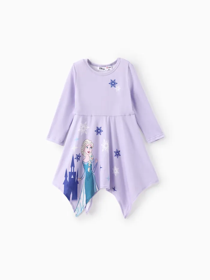 Disney Frozen Niña Pequeña 1pc Elsa Vestido de dobladillo asimétrico