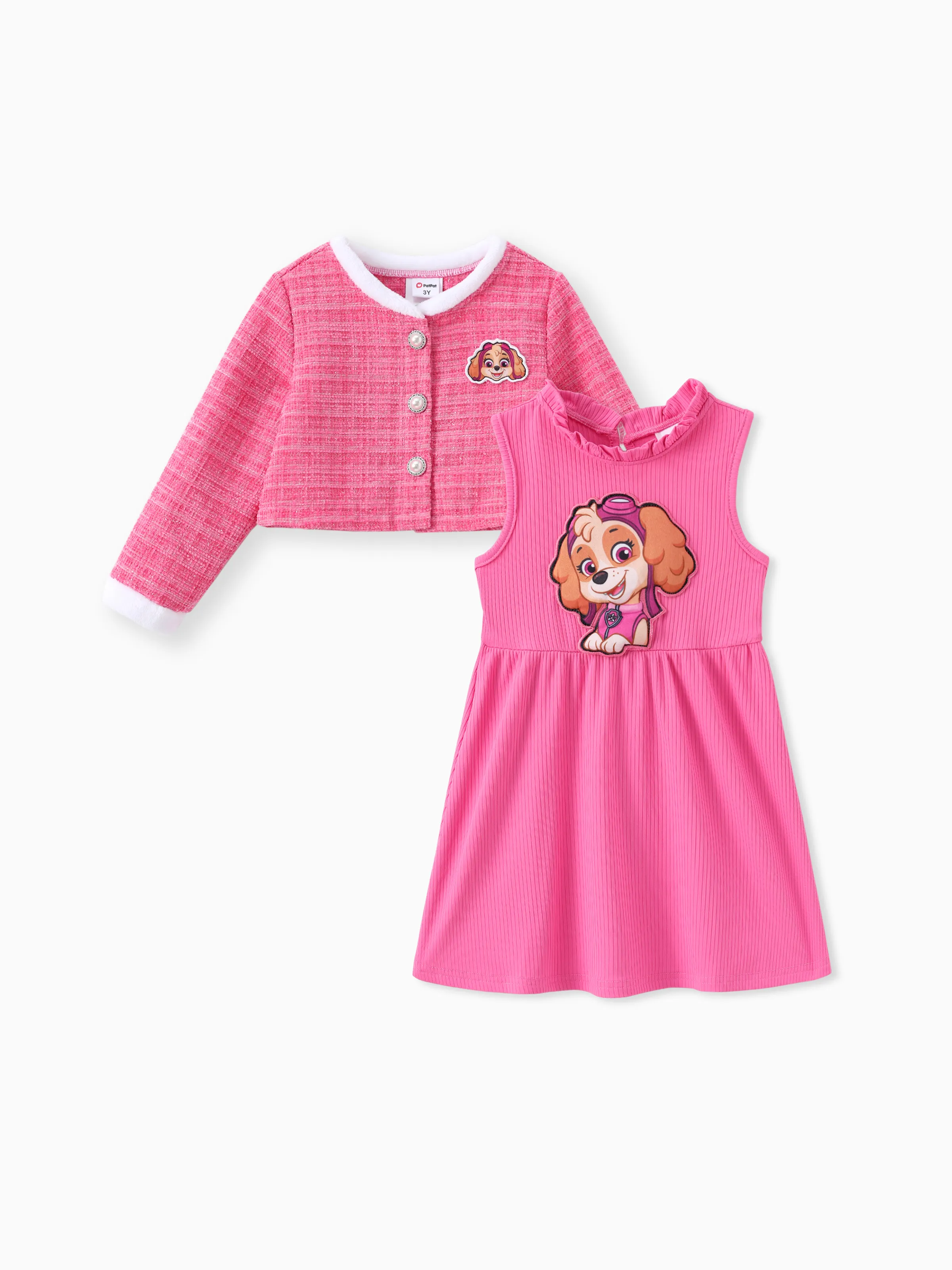 

PAW Patrol Toddler Girls 2pcs Cropped Tweed Jacket with Sleeveless Dress Set