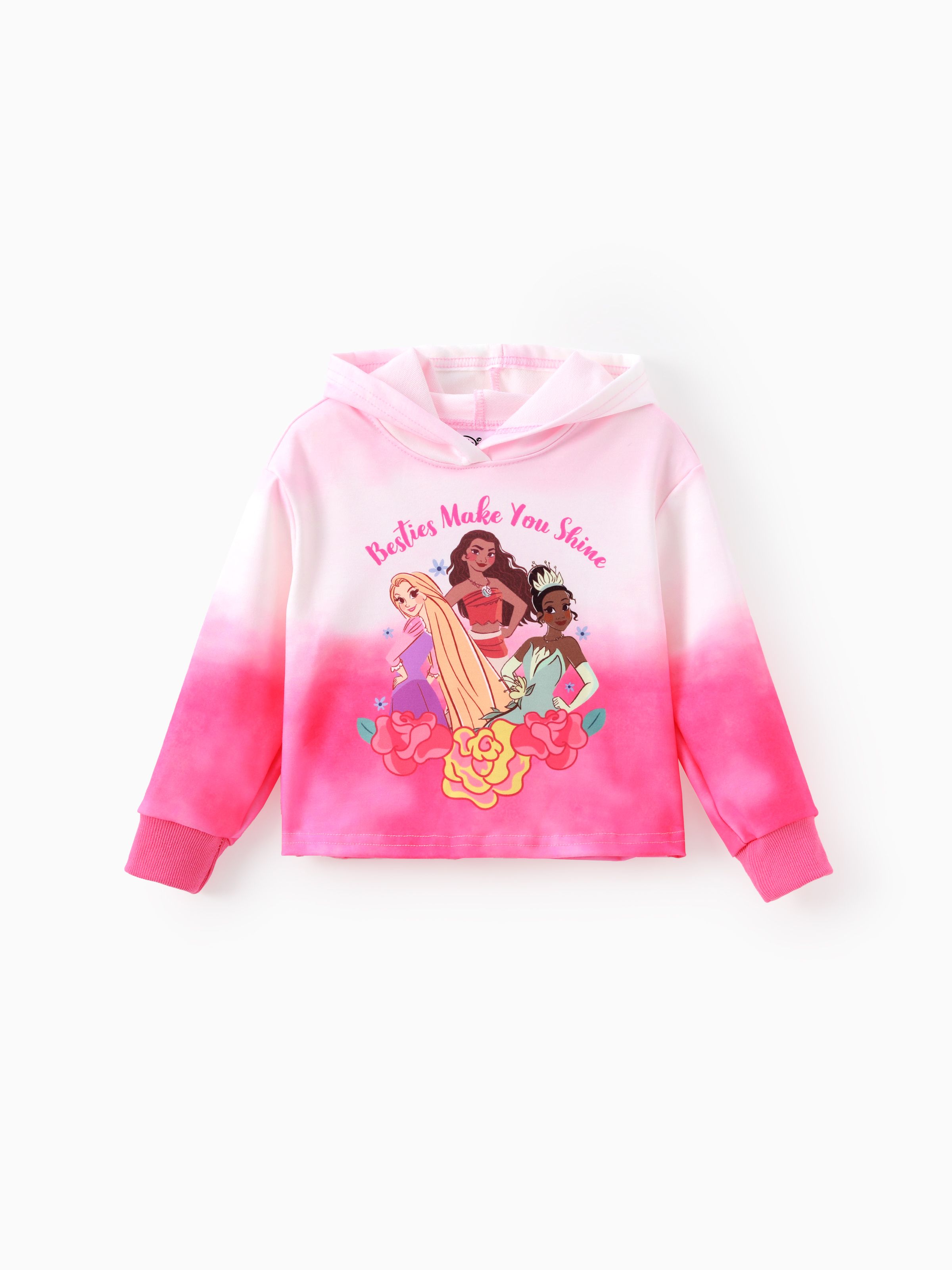 

Disney Princess Toddler Girl 1pc Moana/Rapunzel/Tiana Tie-dye Floral Hoodie