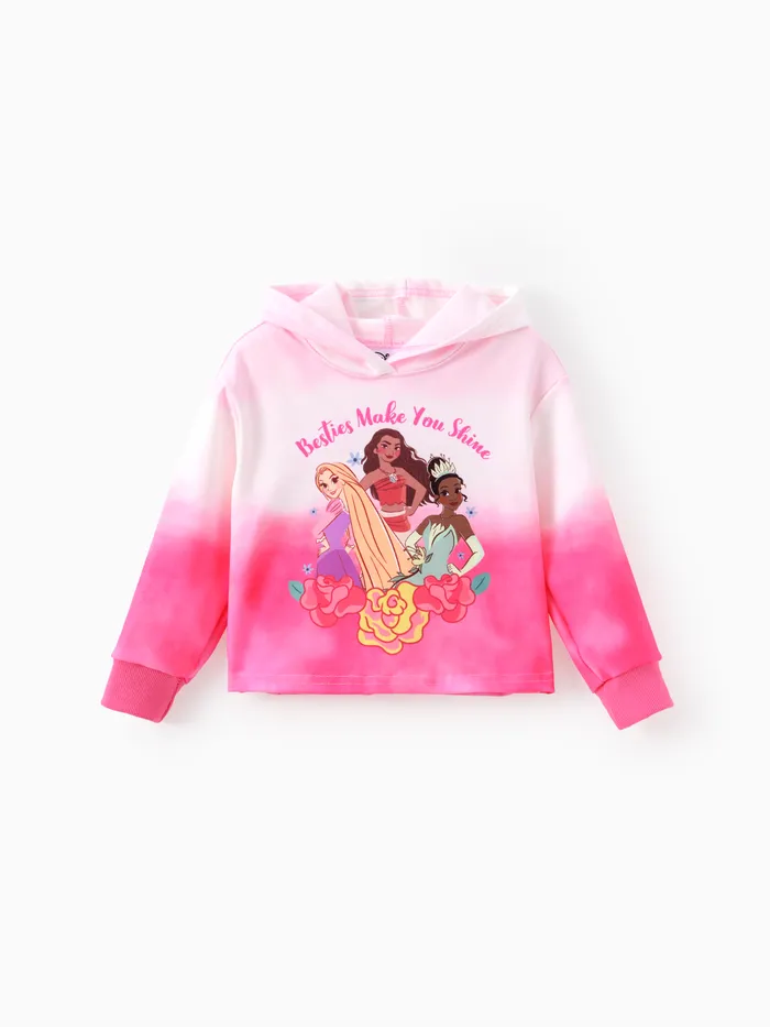 Disney Princess Toddler Girl 1pc Moana/Raiponce/Tiana Tie-dye Floral Sweat à capuche