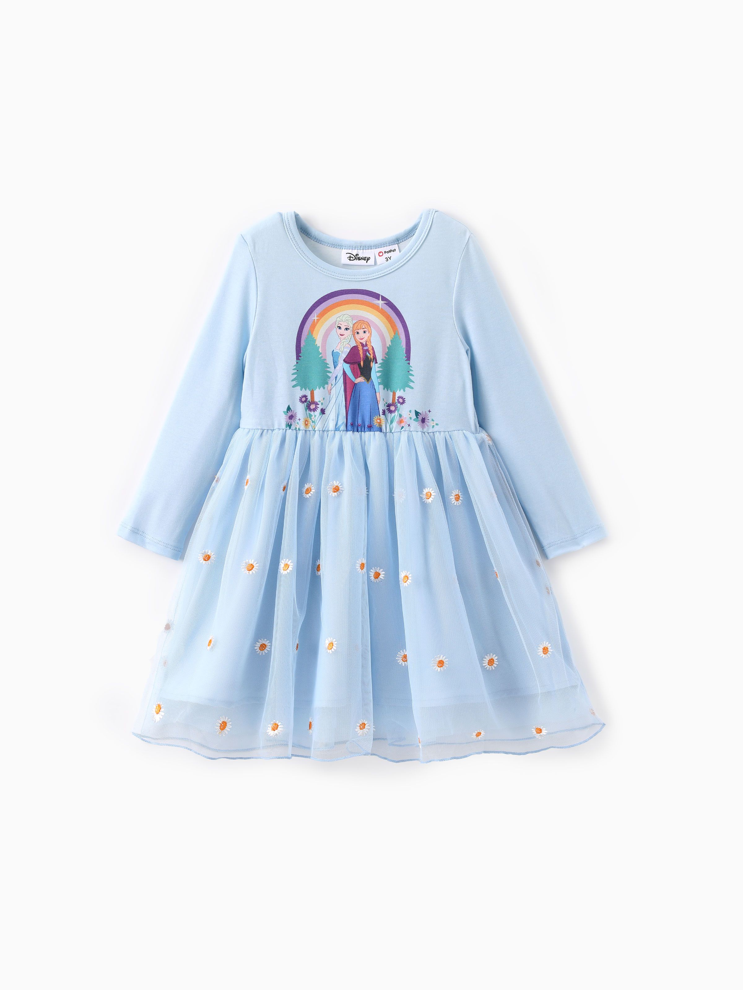 

Disney Frozen Toddler Girl 1pc Naia™ Elsa Anna Floral Rainbow Dress