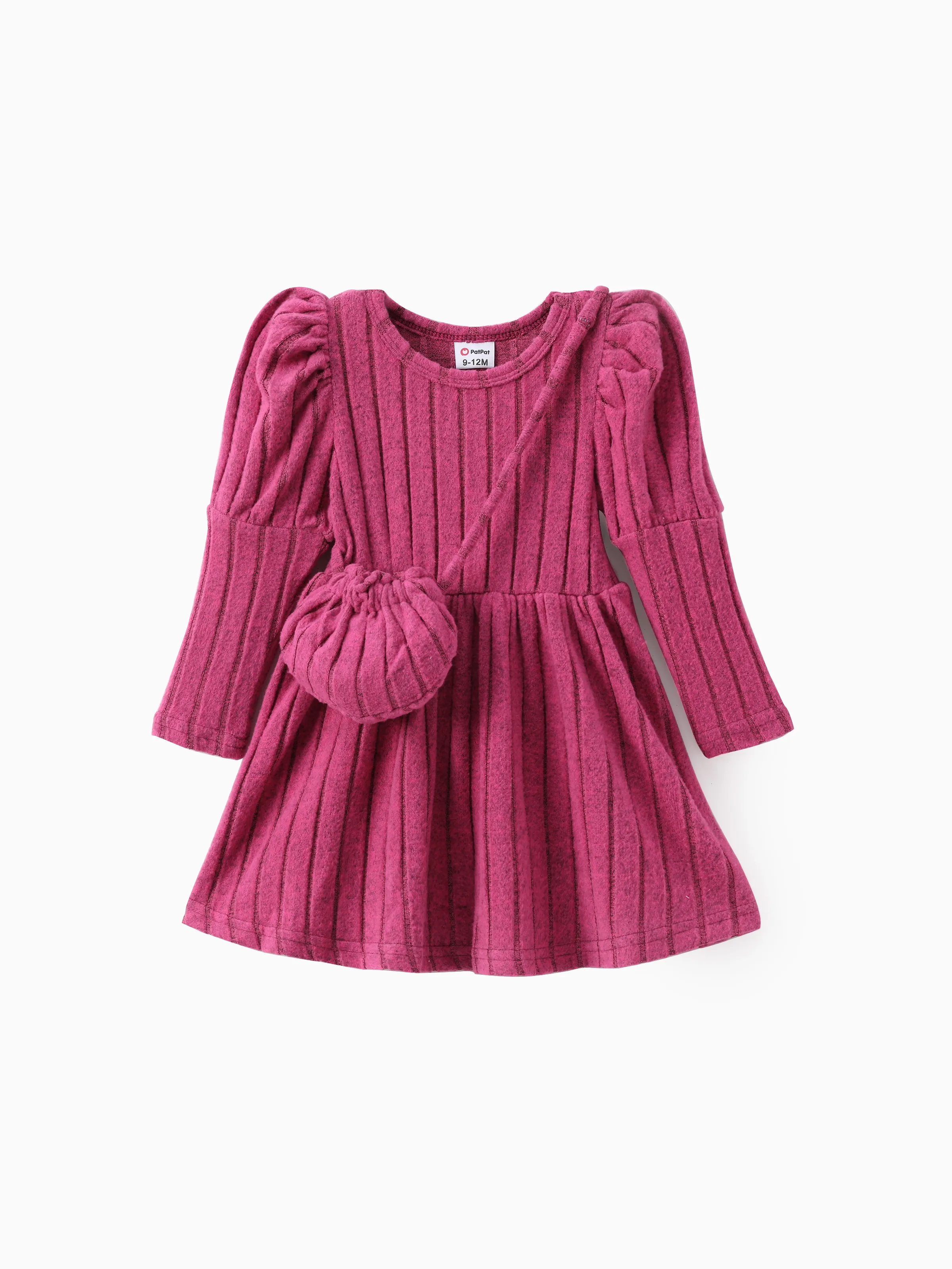 

Baby Girl 2pcs Puff-sleeve Dress with Bag