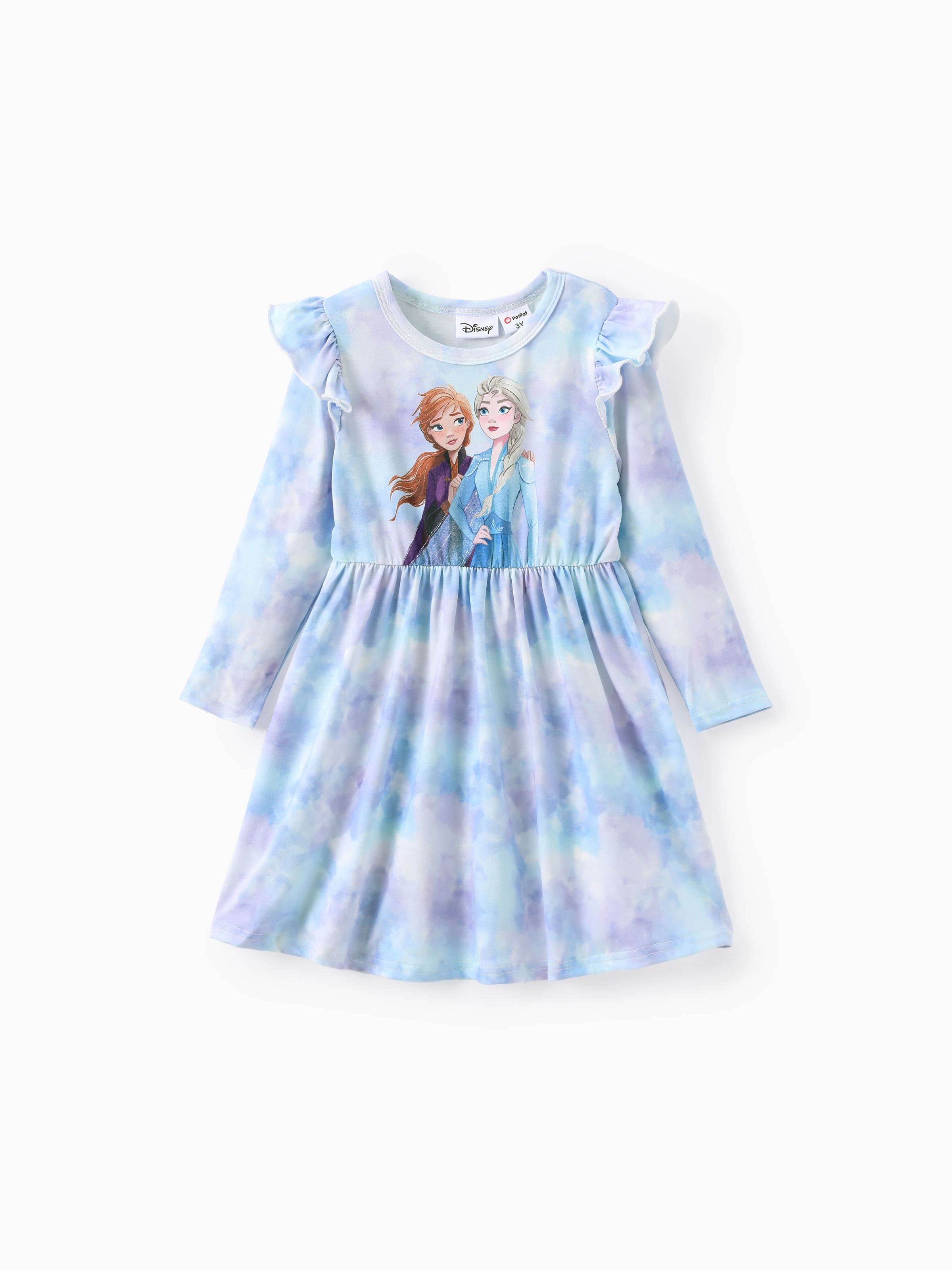 

Disney Frozen Toddler Girl 1pc Naia™ Elsa/Anna Tye-die Gradient Flutter-sleeve Dress