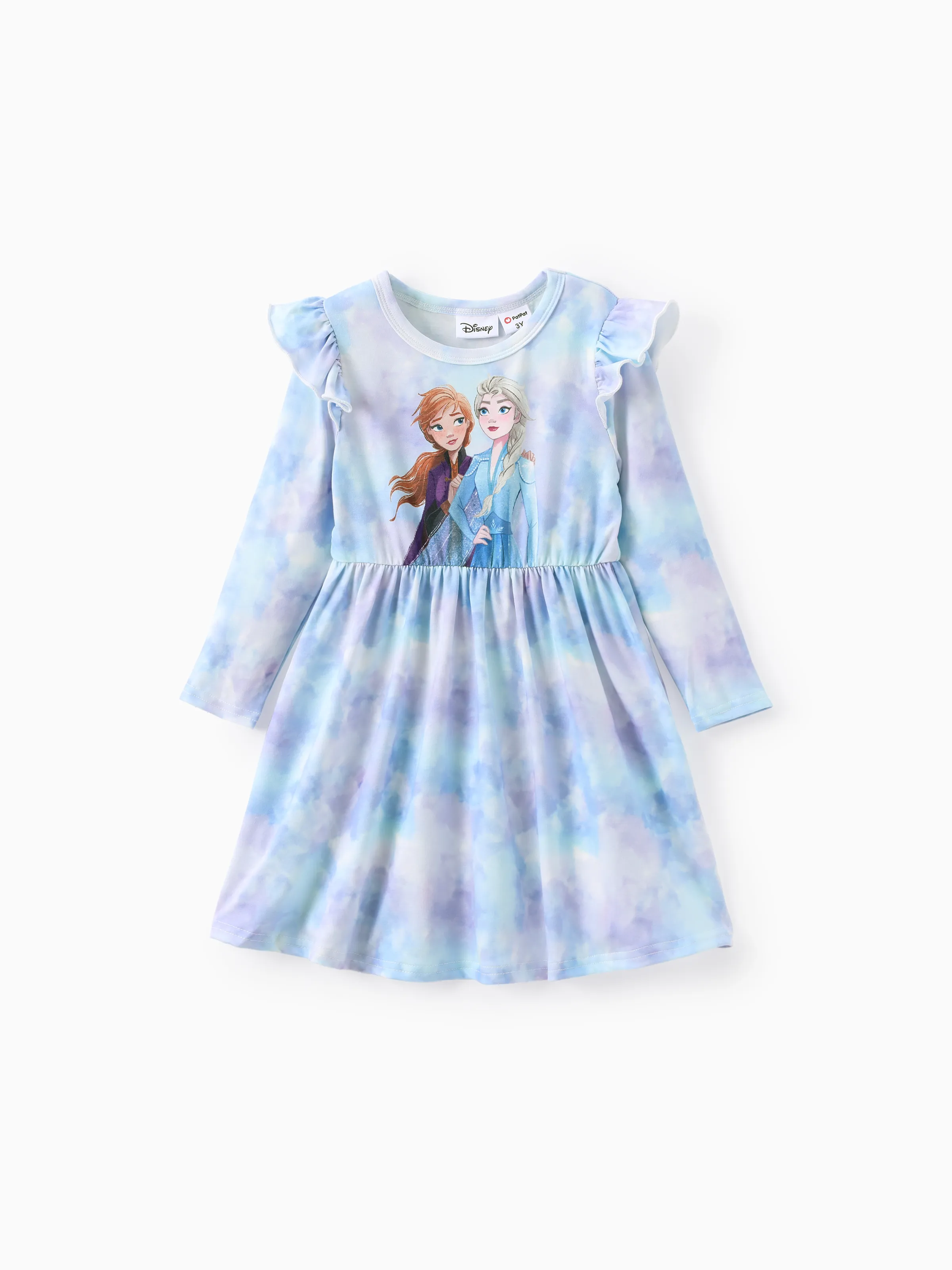 

Disney Frozen Toddler Girl 1pc Naia™ Elsa/Anna Tye-die Gradient Flutter-sleeve Dress