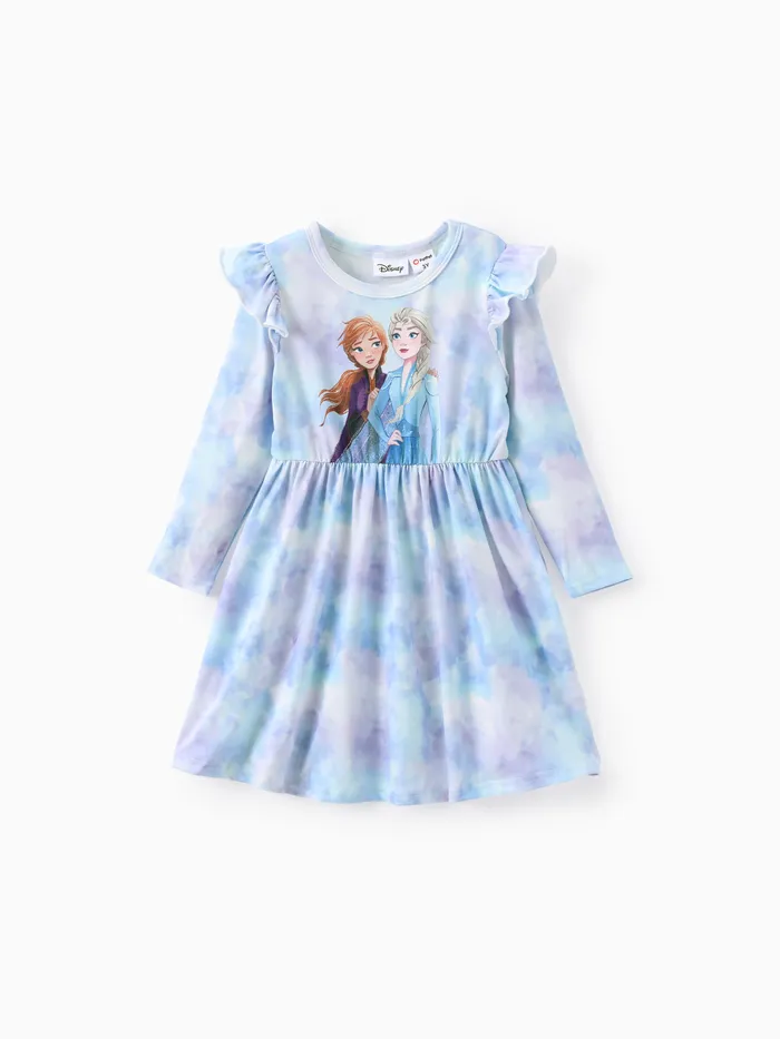 Disney Frozen Criança Menina 1pc Naia™ Elsa/Anna Tye-die Vestido Gradiente de Manga Flutter
