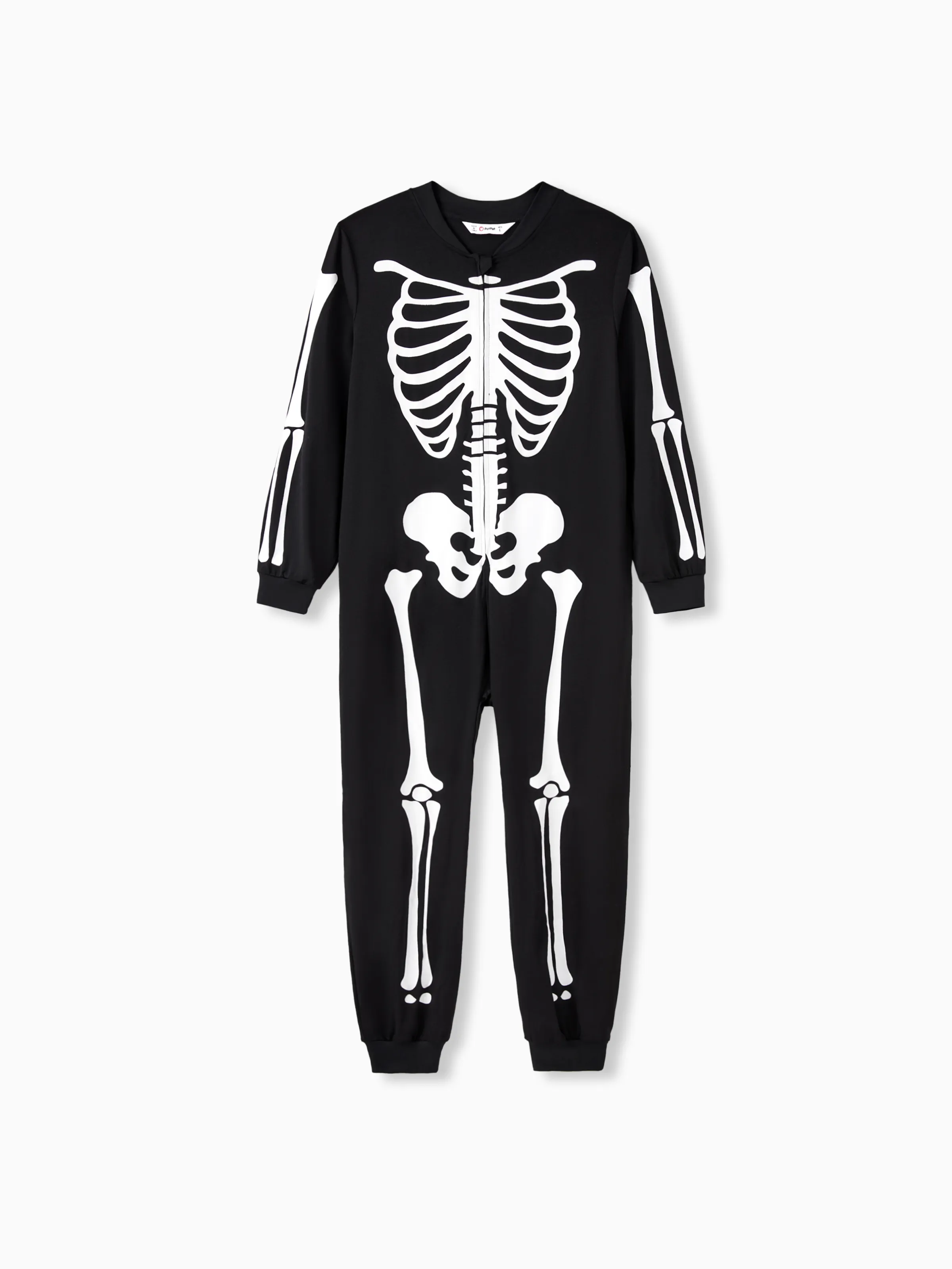 

Halloween Family Matching Pajamas Sets Zipper Skeleton Pattern Long Sleeves Onesies ( Flame Resistant )