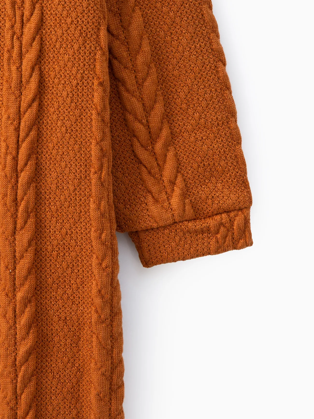braun - Baby Junge / Mädchen Solid Cable Knit Langarm Jumpsuit - image 3