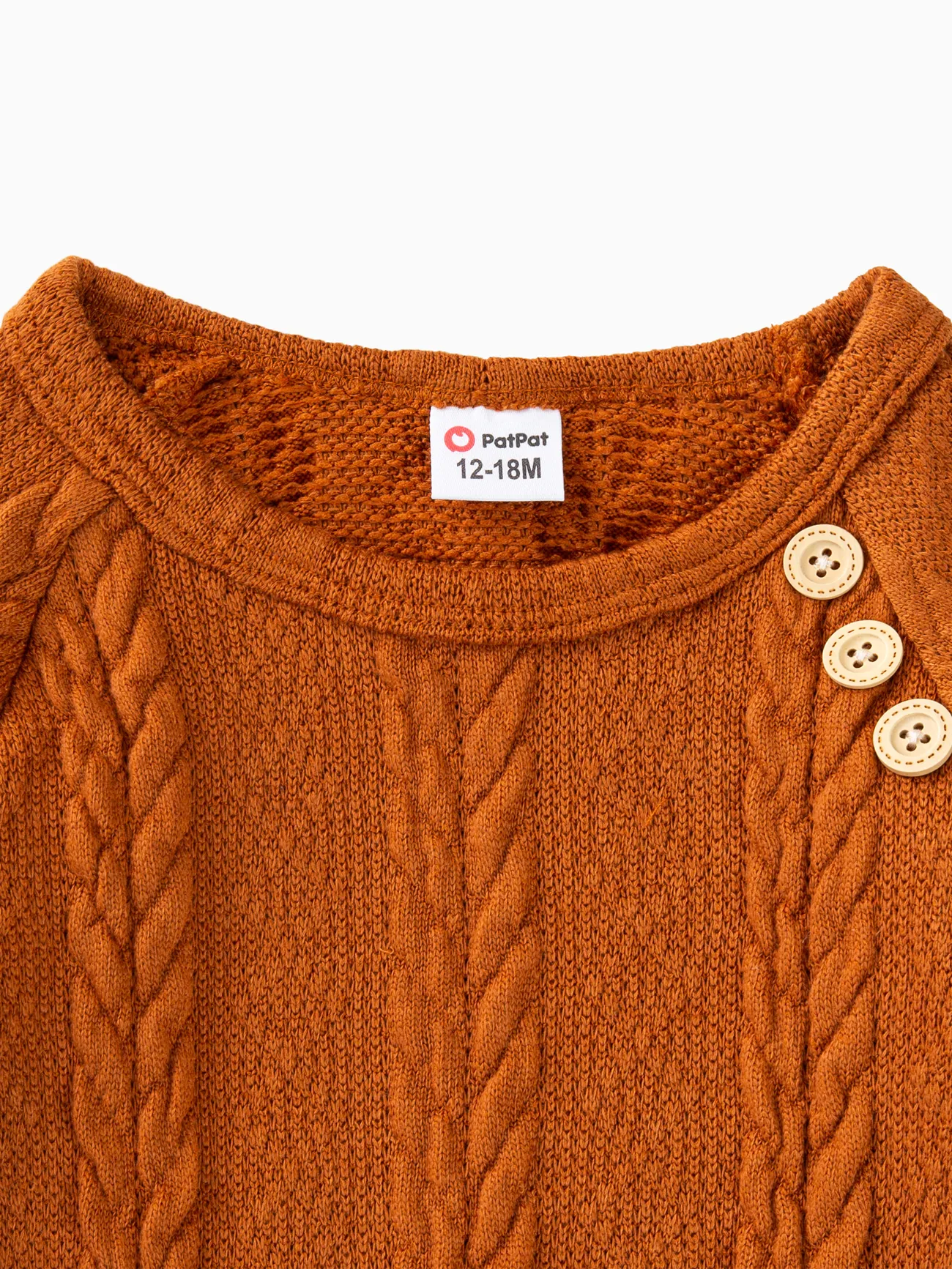 braun - Baby Junge / Mädchen Solid Cable Knit Langarm Jumpsuit - image 4