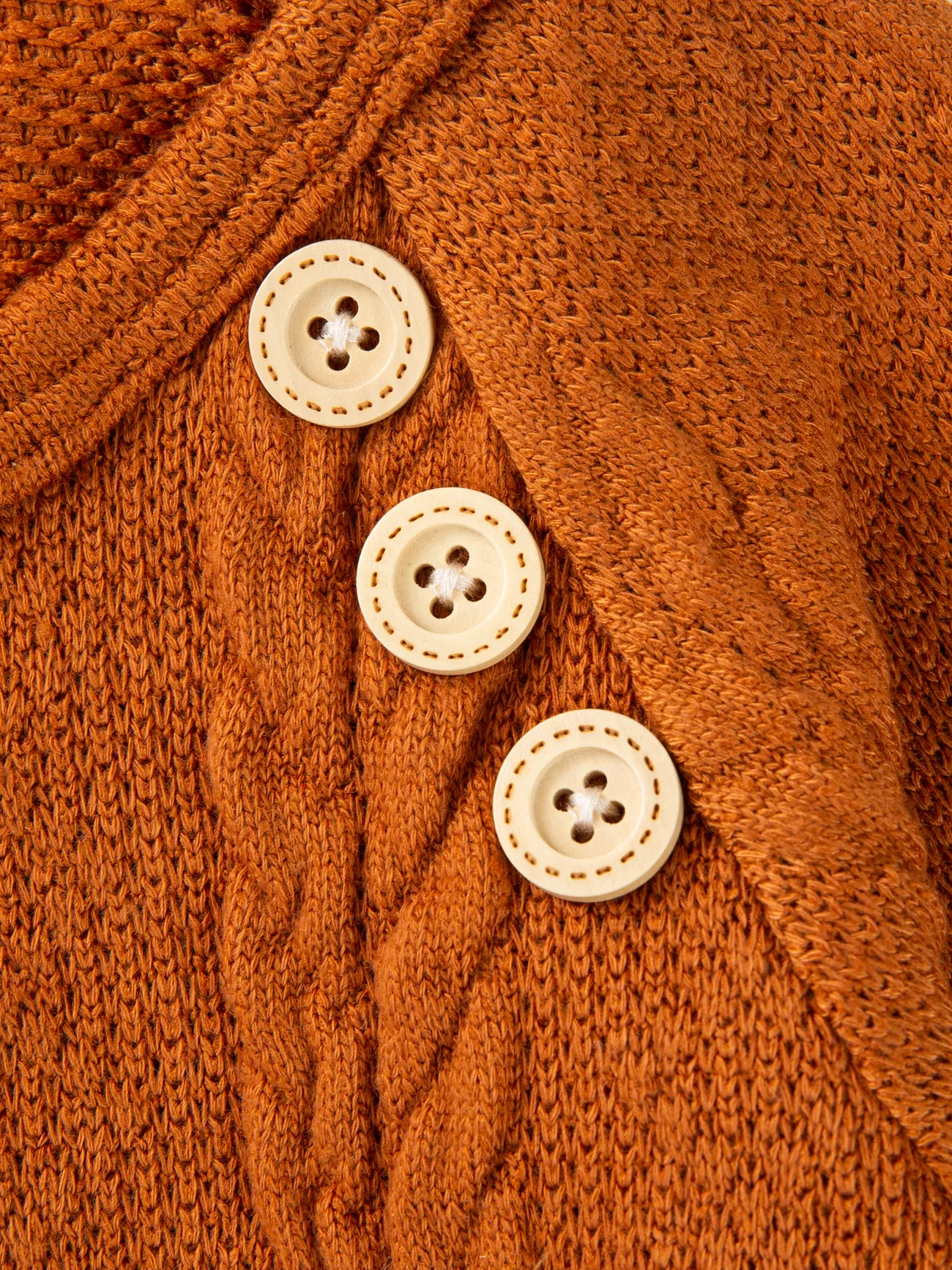 braun - Baby Junge / Mädchen Solid Cable Knit Langarm Jumpsuit - image 5