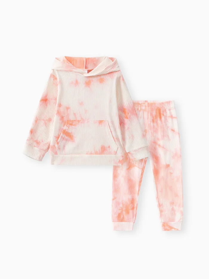 2-piece Toddler Girl/Boy Tie Dye Hoodie Sweatshirt and Pants Set